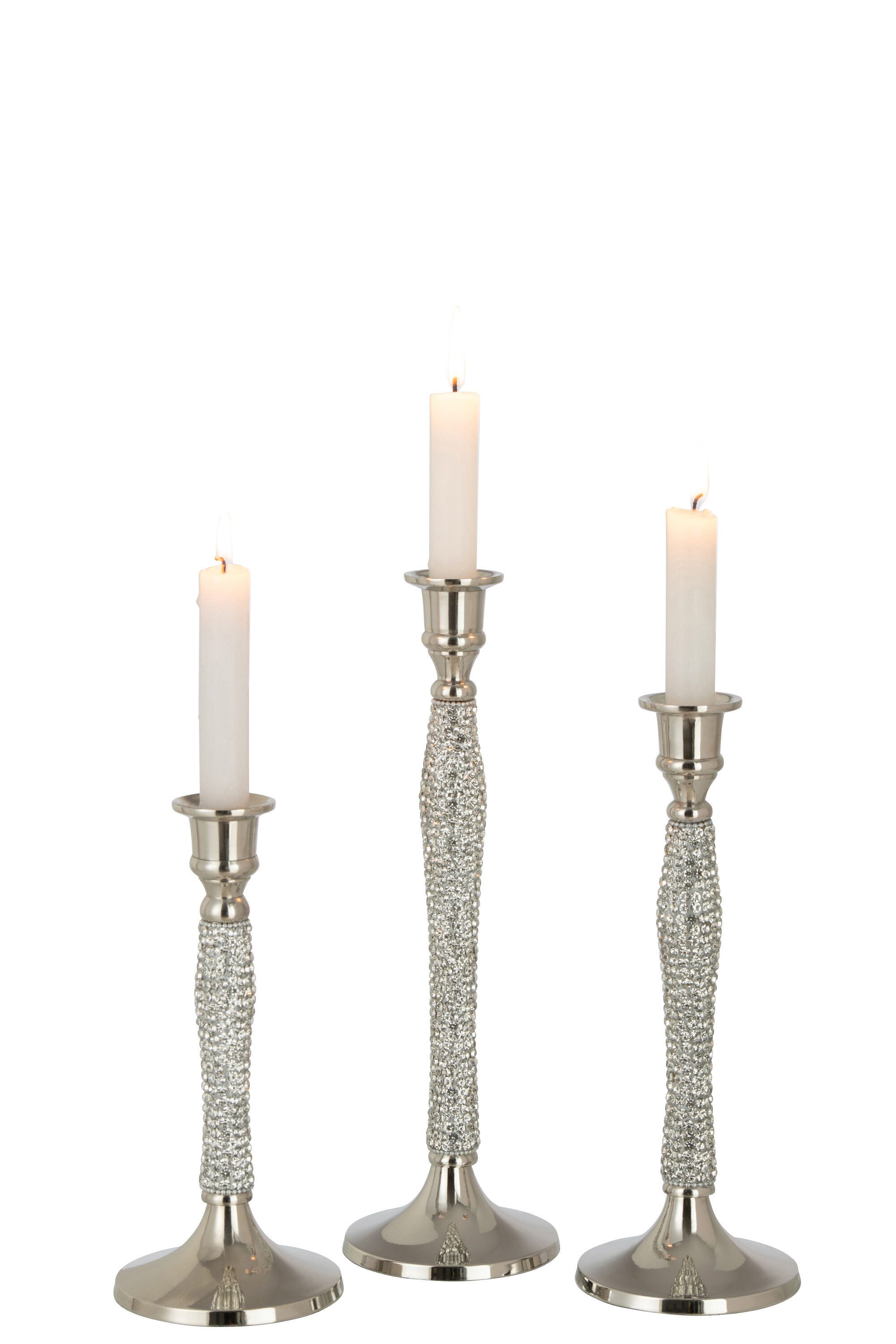 J-line Kerzenhalter Kerzenhalter Diamant Aluminium Silber günstig online kaufen