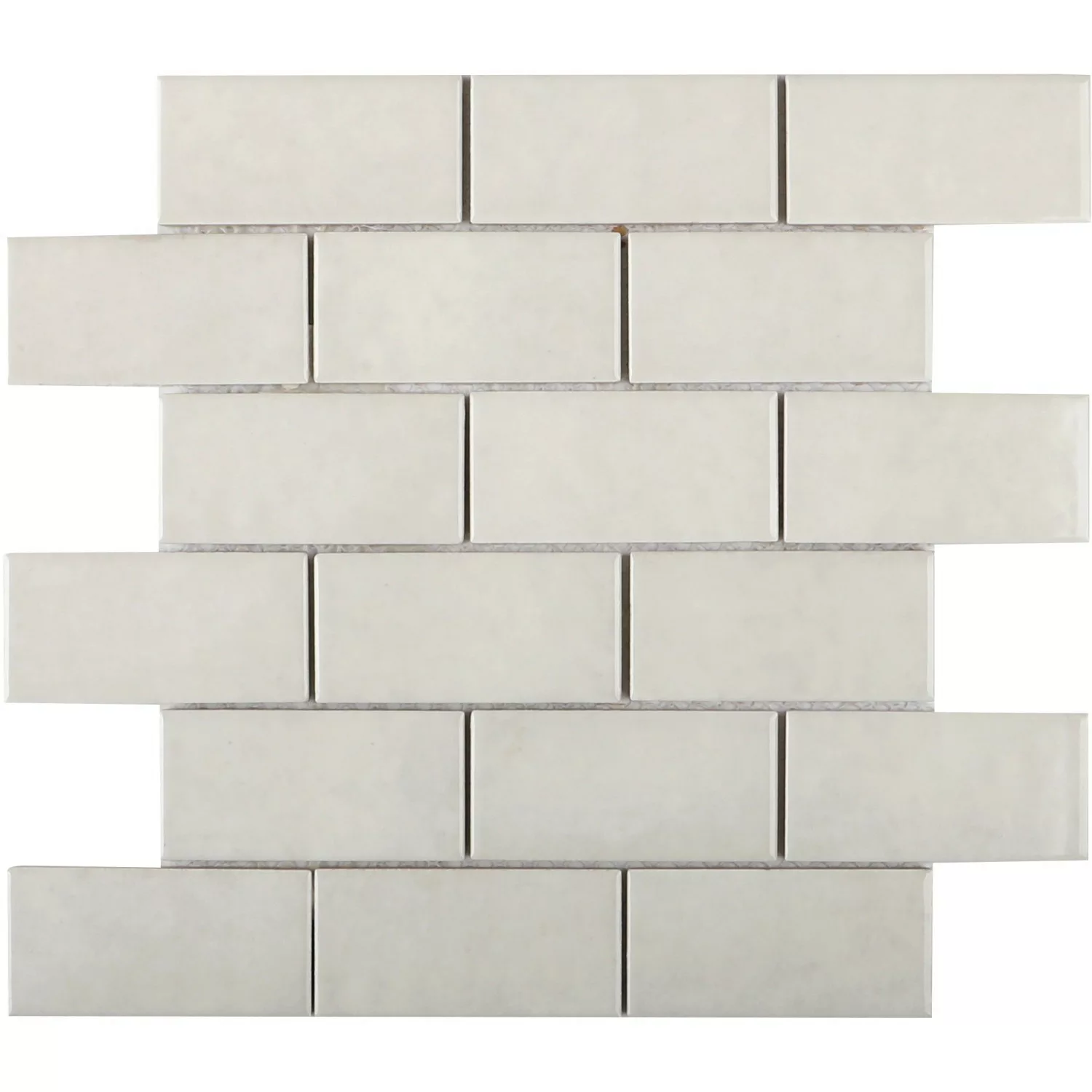 Mosaikmatte Castello Brick Keramik Weiß 30,3 cm x 30,6 cm günstig online kaufen
