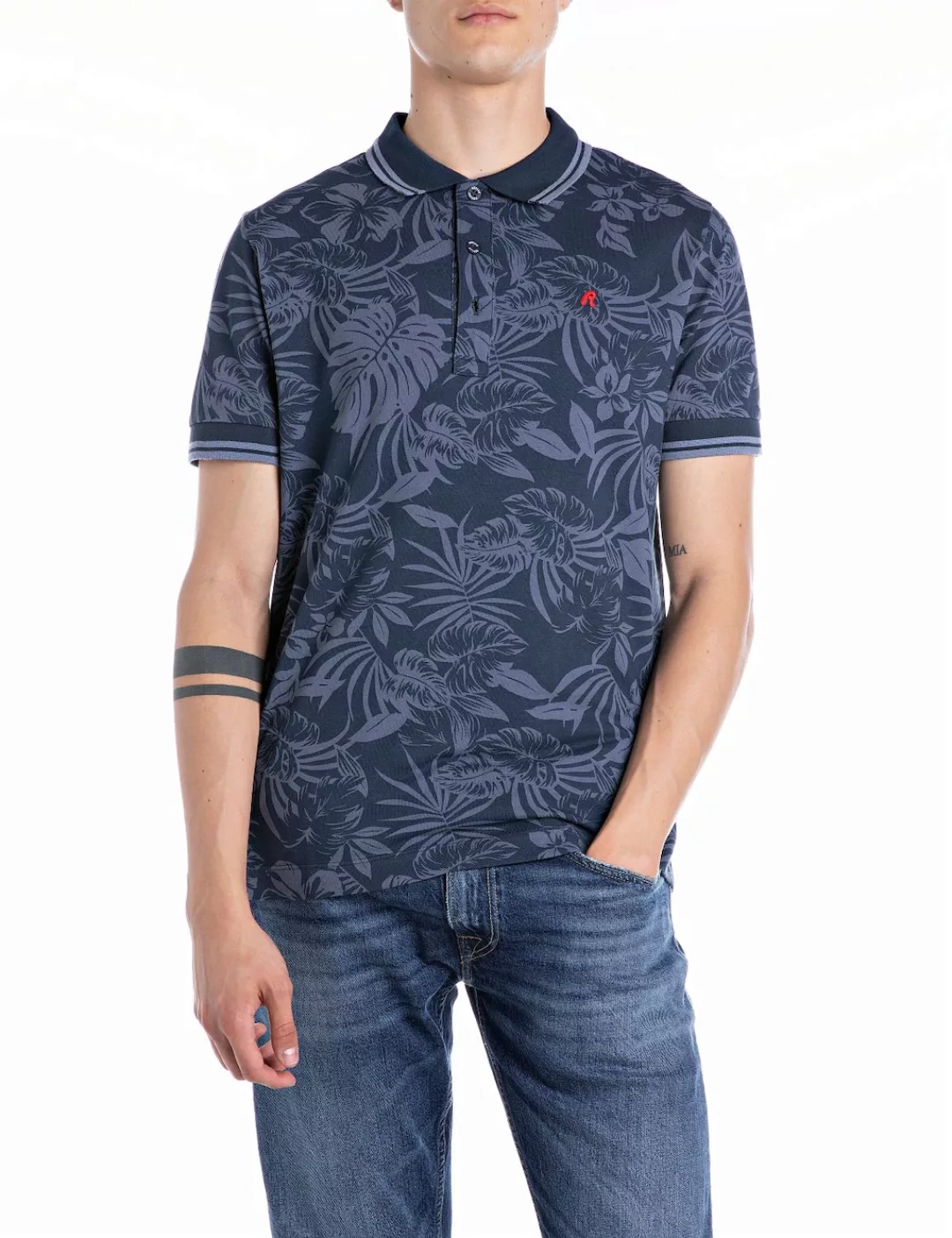 Replay Poloshirt, mit All-Over-Print günstig online kaufen