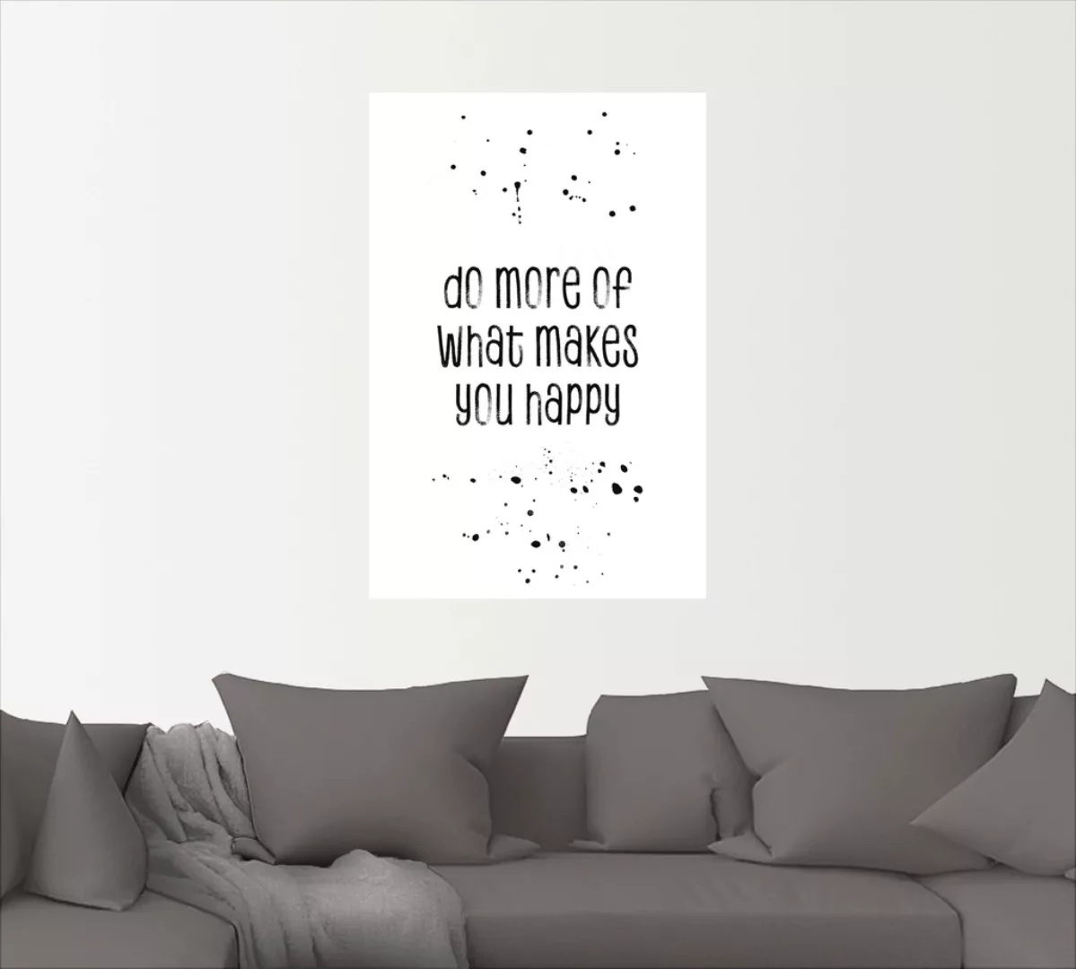 Artland Wandbild "Mehr von dem, was glücklich macht", Sprüche & Texte, (1 S günstig online kaufen