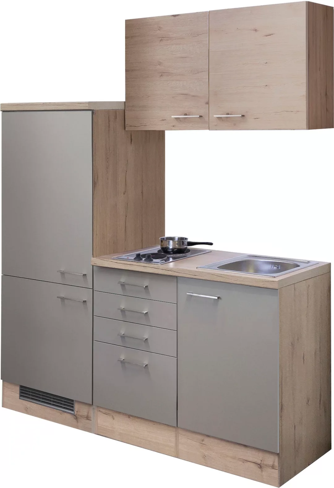 Flex-Well Küche "Riva", Gesamtbreite 160 cm, mit Einbau-Kühlschrank, Kochfe günstig online kaufen
