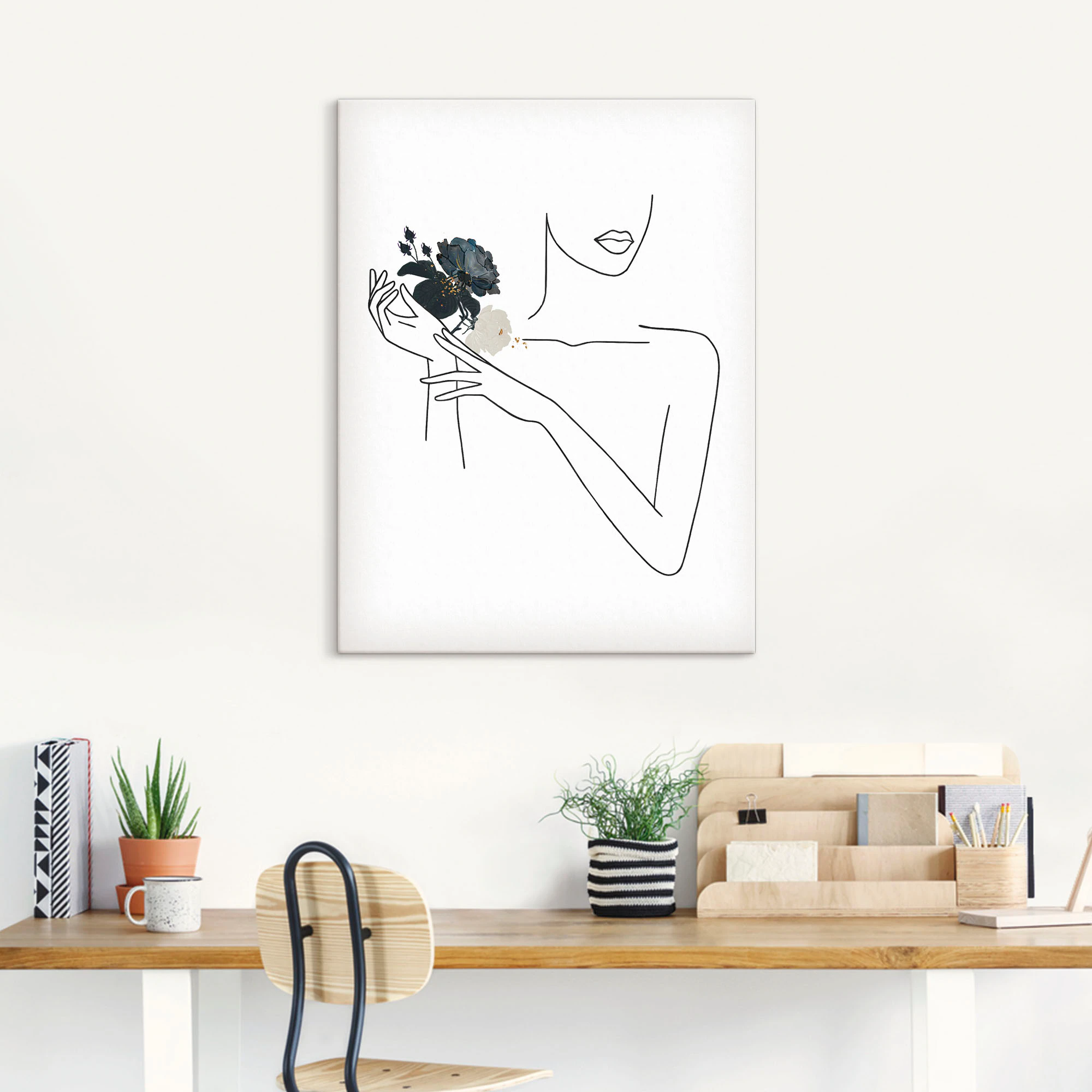 Artland Wandbild "Moderne LineArt Mädchen II", Modebilder, (1 St.), als Alu günstig online kaufen