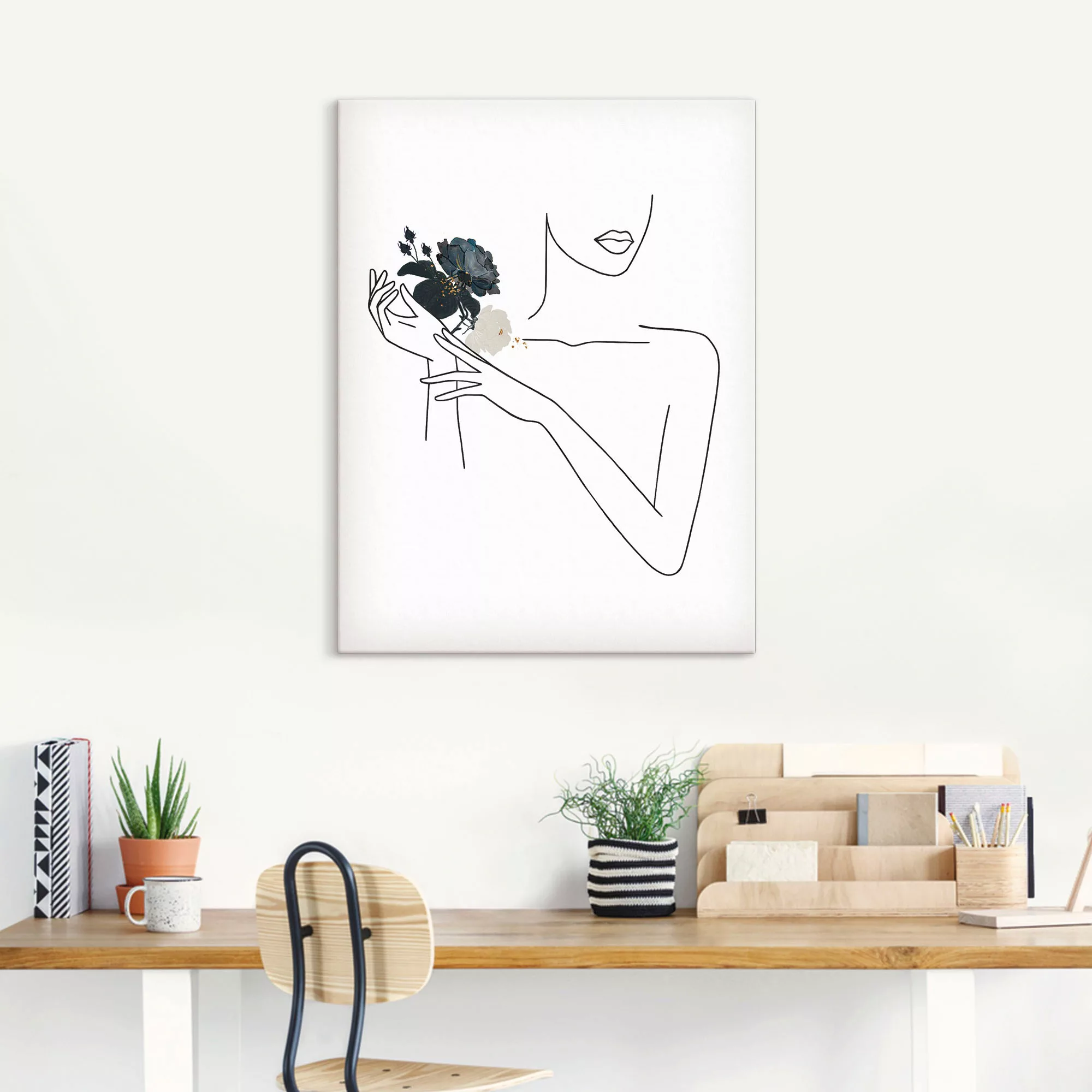 Artland Wandbild »Moderne LineArt Mädchen II«, Modebilder, (1 St.), als Alu günstig online kaufen