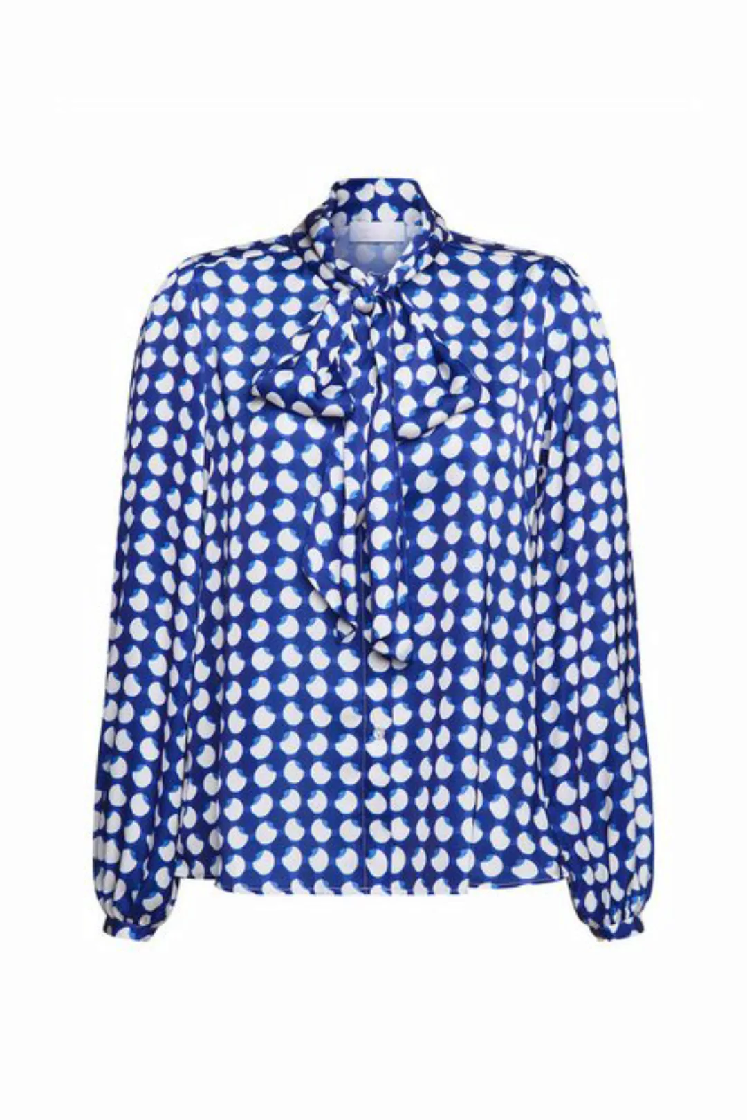 Rich & Royal Blusentop Printed blouse with bow recycled, midnight blue günstig online kaufen