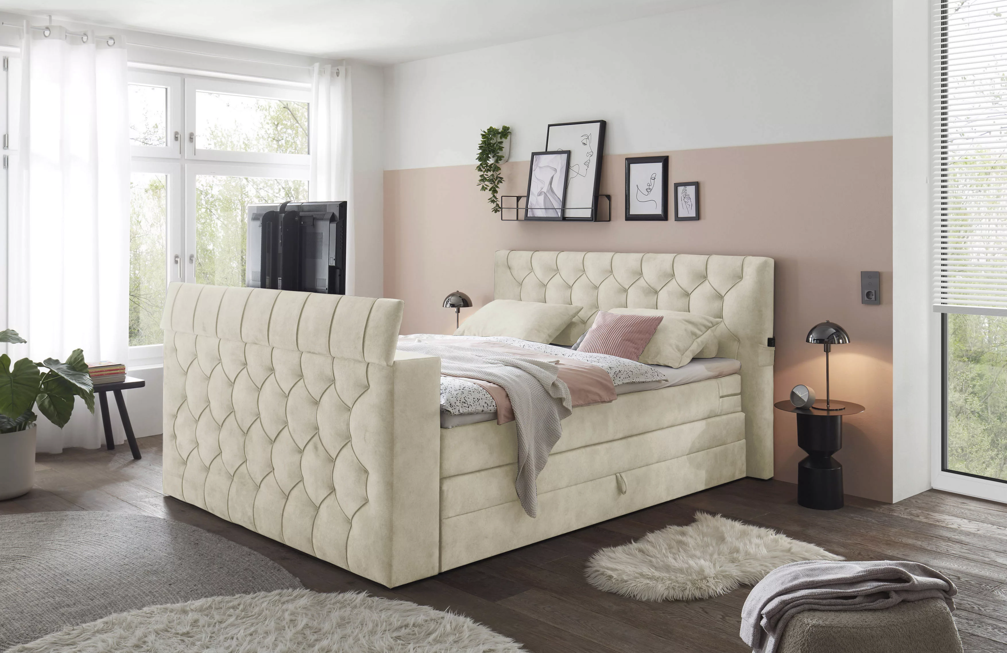 ED EXCITING DESIGN Boxspringbett »Springdale«, mit Bettkasten, motorisierte günstig online kaufen