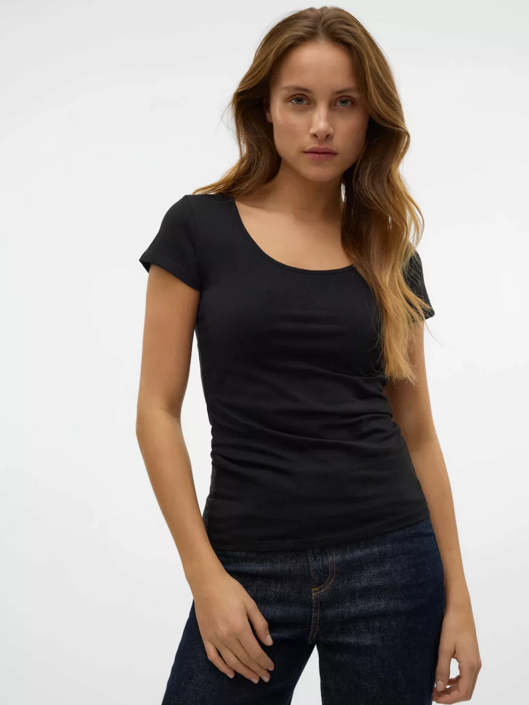 Vero Moda Rundhalsshirt "VMMAXI MY SOFT SS U-NECK" günstig online kaufen