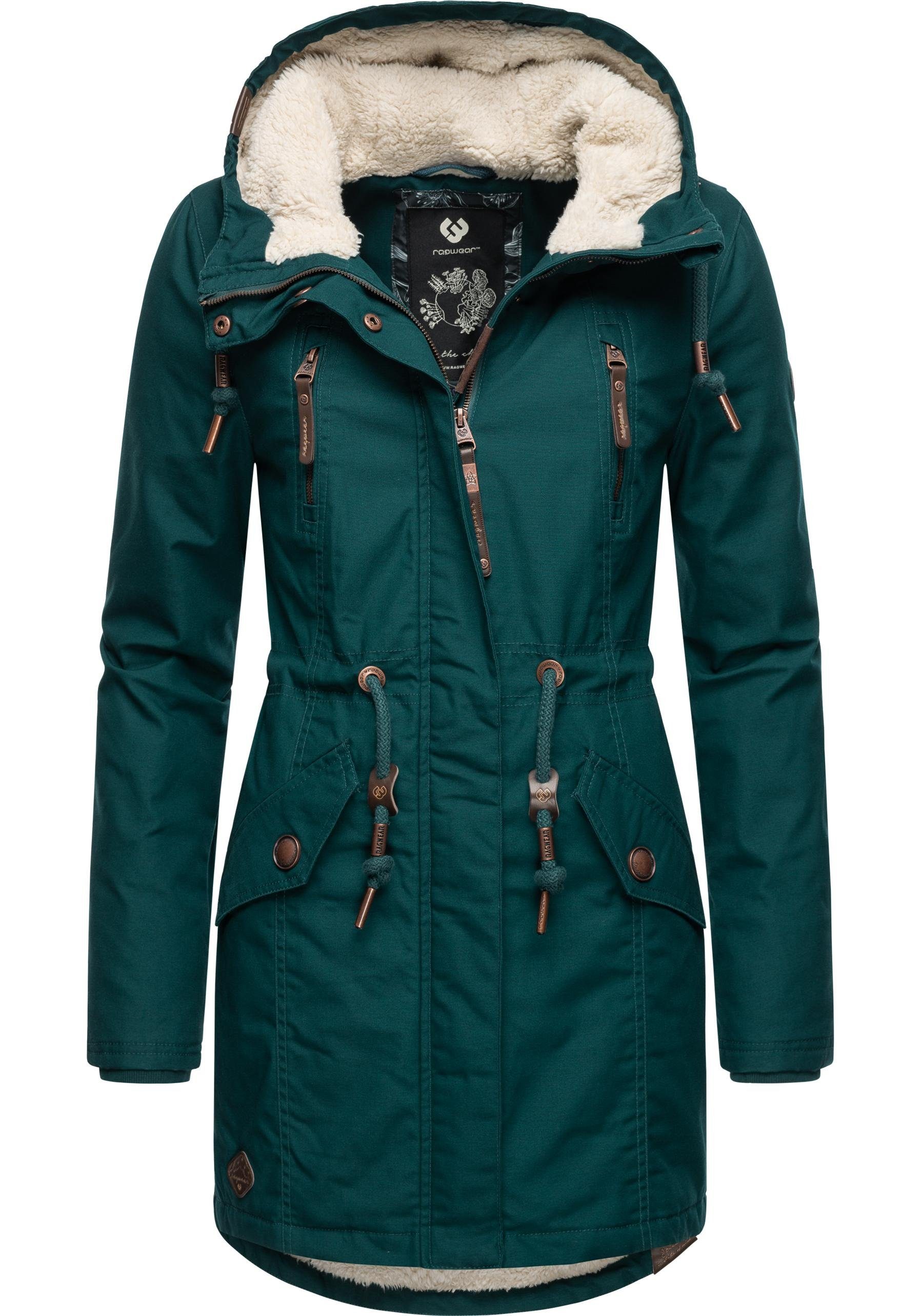Ragwear Wintermantel "Elsie", stylischer Winterparka mit Kapuze und Teddyfl günstig online kaufen