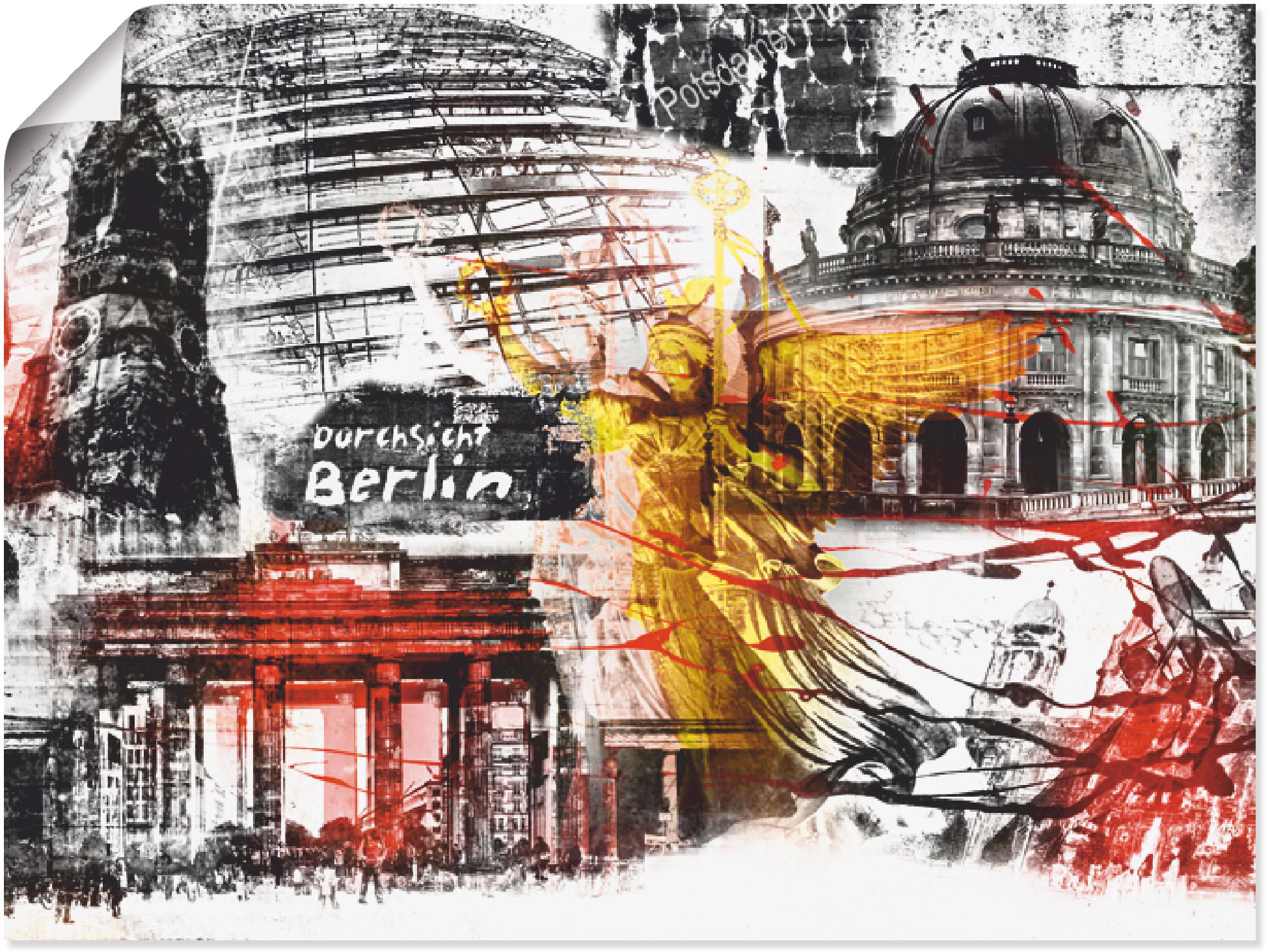 Artland Poster "Berlin Skyline Abstrakte Collage", Architektonische Element günstig online kaufen