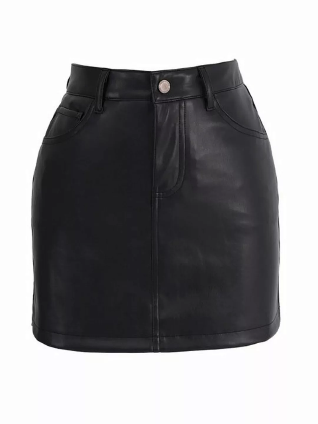 Freshlions Lederimitatrock Freshlions Leather Mini Skirt schwarz M günstig online kaufen