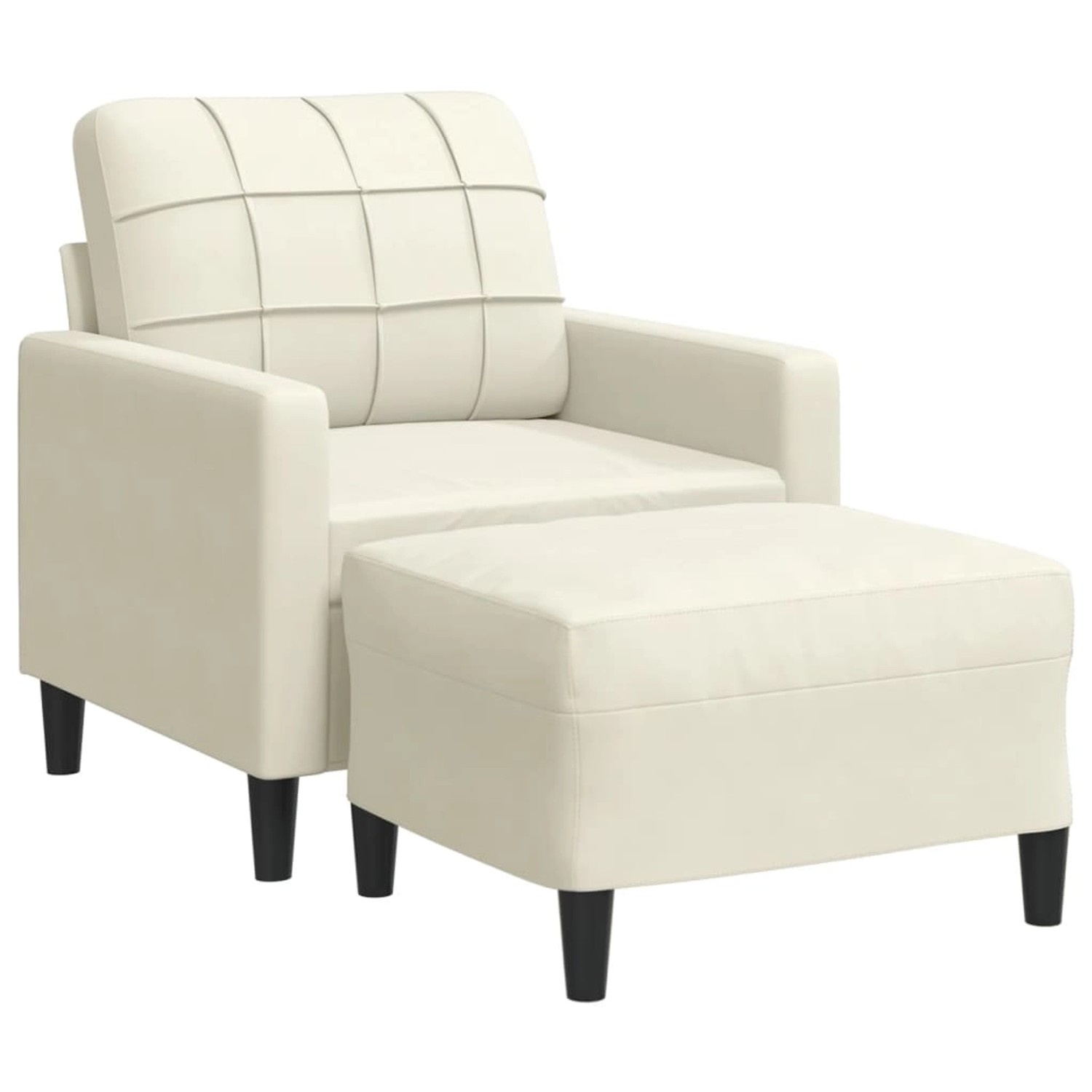 vidaXL Sessel mit Hocker Creme 60 cm Samt 2145296 günstig online kaufen