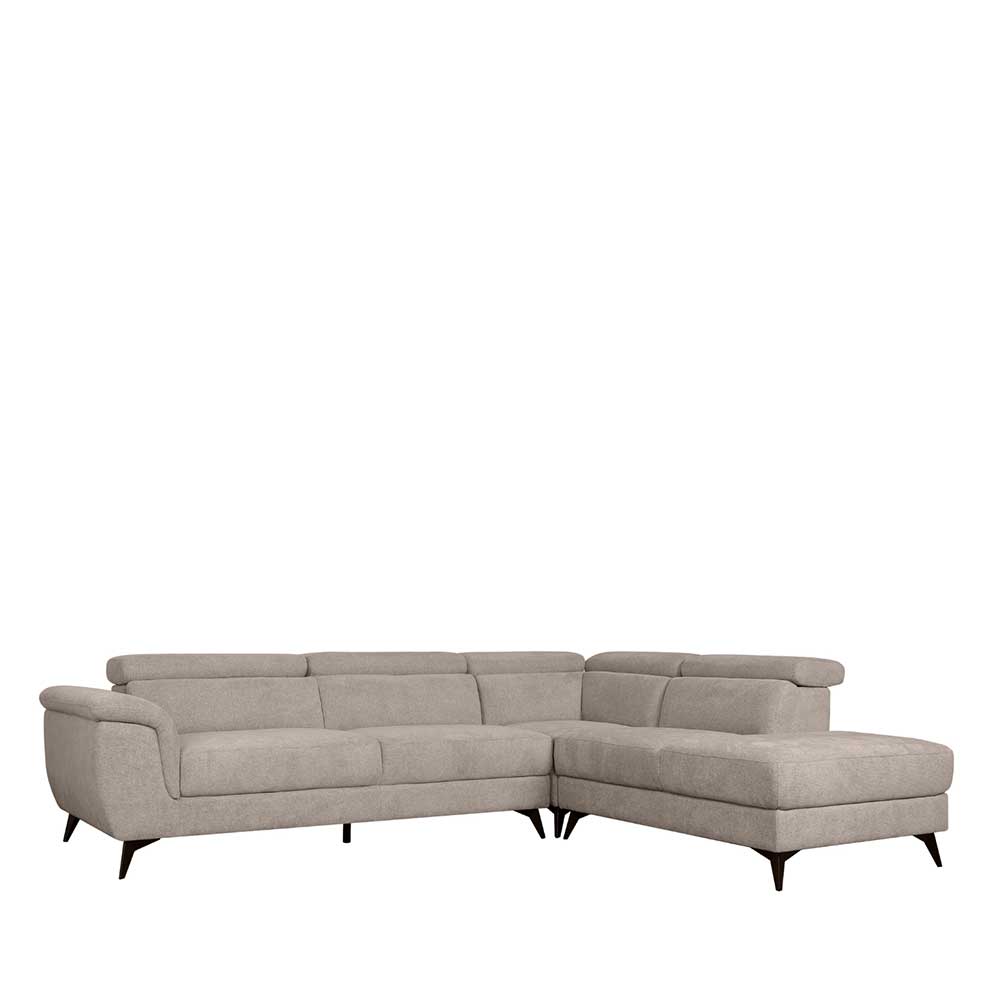 Ecksofa Wohnlandschaft mit Fußgestell aus Metall in Beige günstig online kaufen