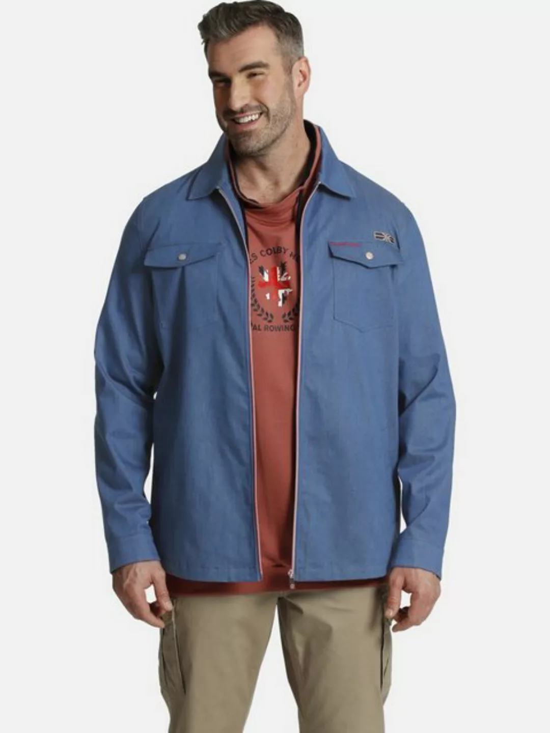 Charles Colby Outdoorhemd SIR REEVES Übergangsjacke in Jeans-Optik günstig online kaufen