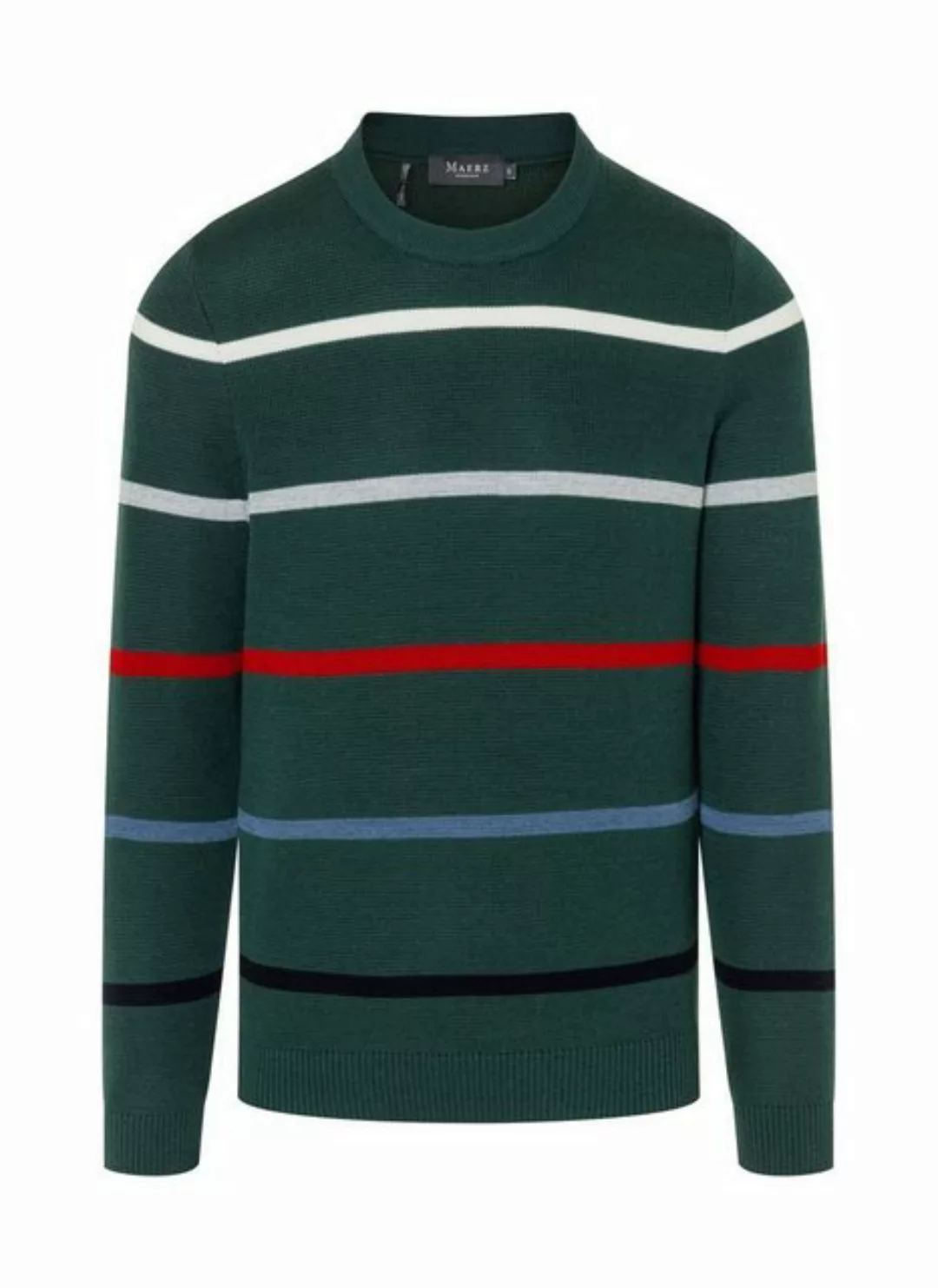MAERZ Muenchen Strickpullover MAERZ Rundhals Pullover grün gestreift günstig online kaufen