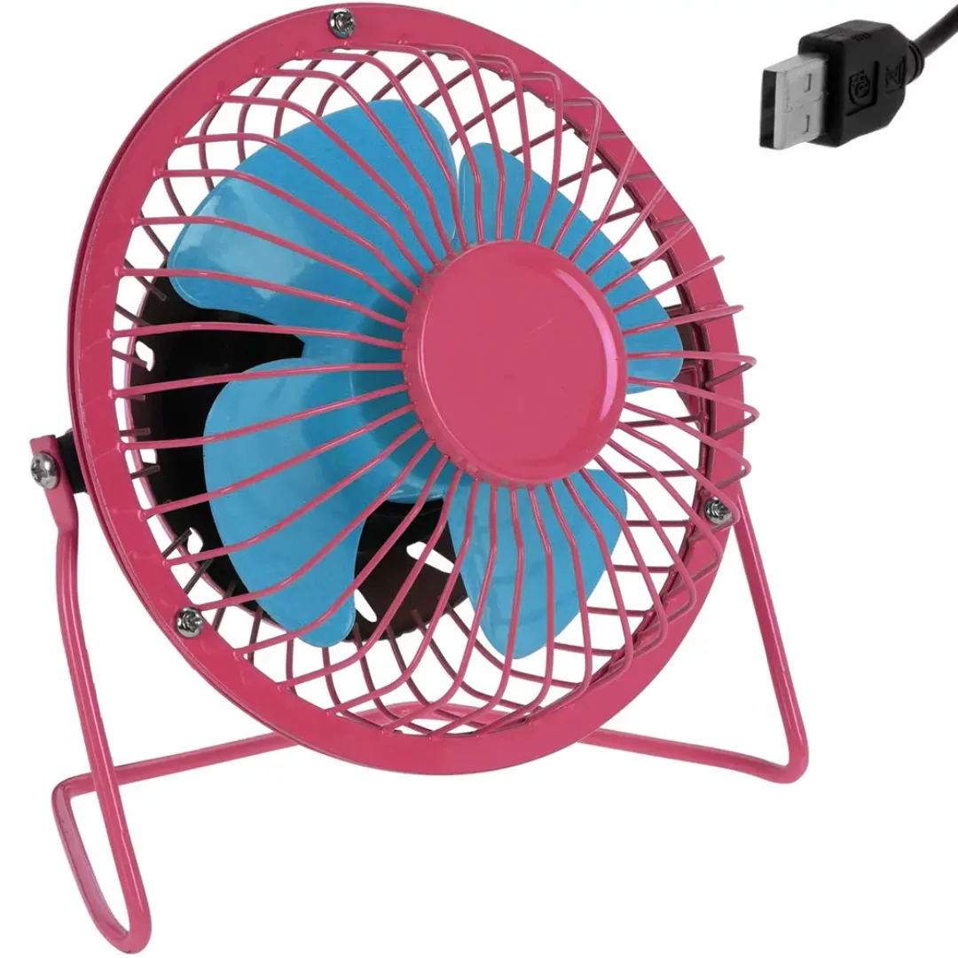 USB Ventilator aus Metall - rosa/blau - Ø 13,5cm günstig online kaufen