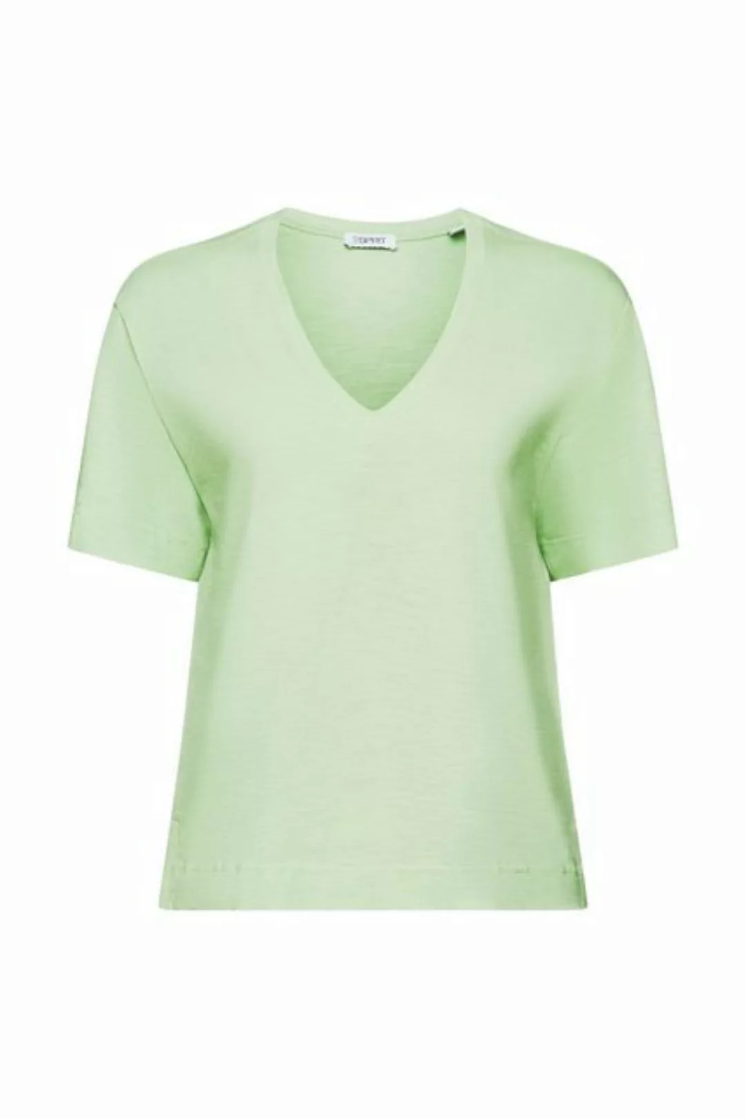 Esprit T-Shirt Slub-T-Shirt mit V-Ausschnitt (1-tlg) günstig online kaufen
