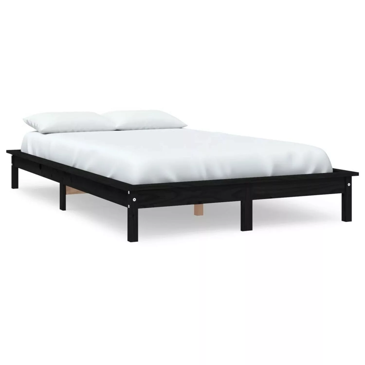 vidaXL Massivholzbett Schwarz 150x200 cm Kiefer 5FT King Size1280062 günstig online kaufen