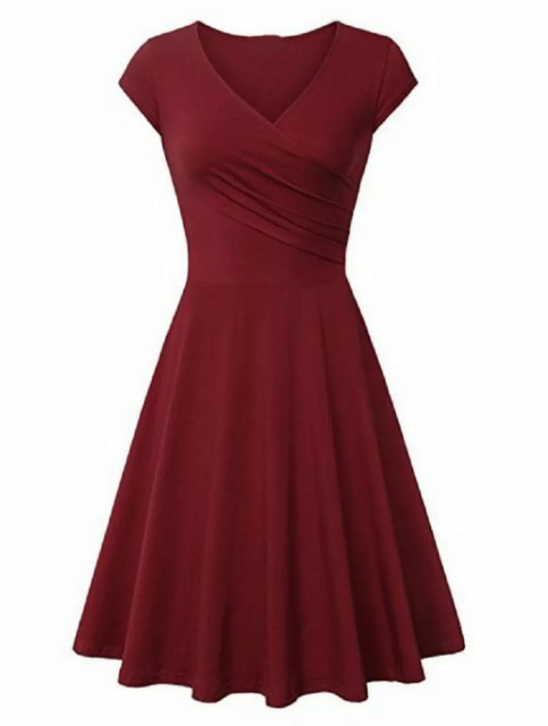 ZWY A-Linien-Kleid Rotwein rock damen knielang,Partykleid,Shaping-Kleid,Som günstig online kaufen