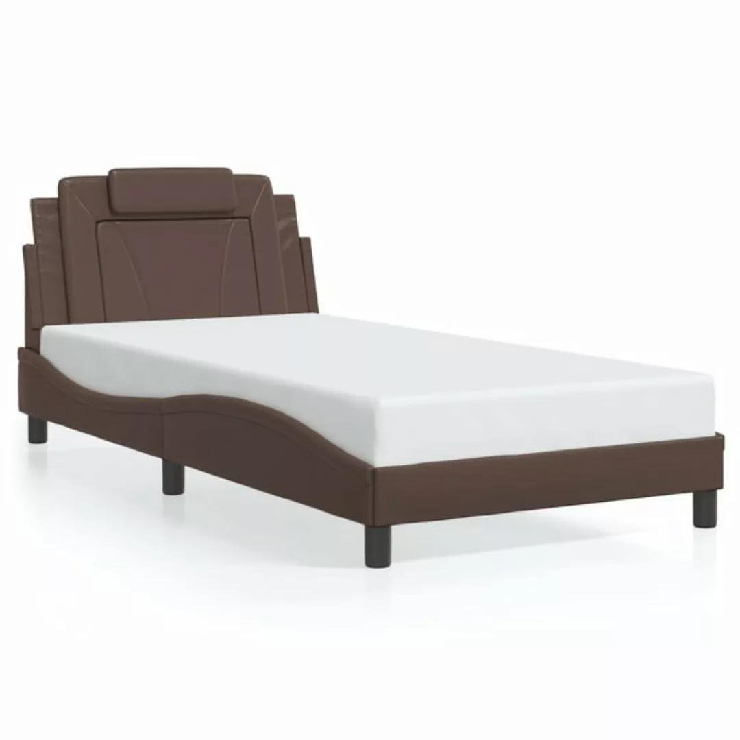 vidaXL Bett Bettgestell mit Kopfteil Weiß und Schwarz 100x200 cm Kunstleder günstig online kaufen