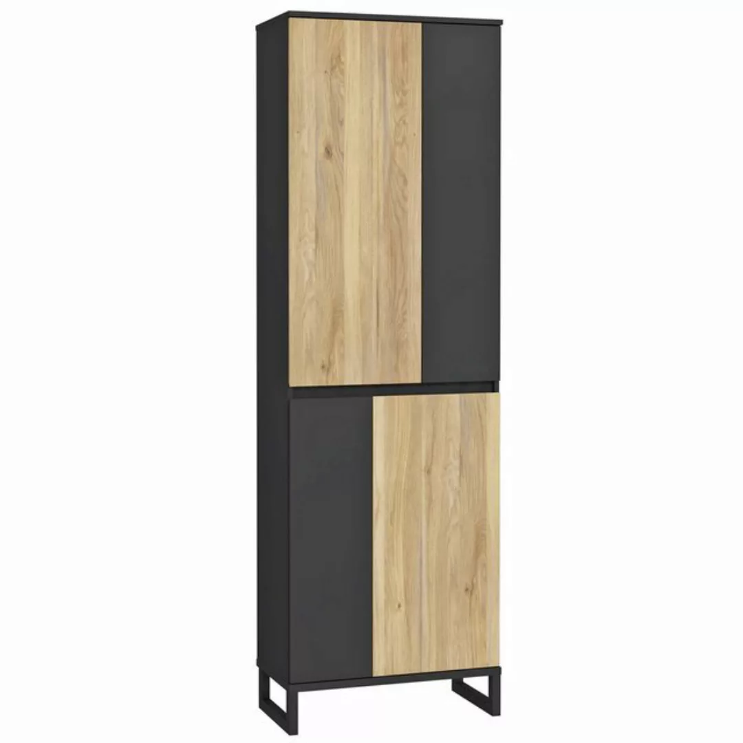 expendio Garderobenschrank Quinto 1 Mauvella Oak/ Schwarz, 65x202x34 cm günstig online kaufen