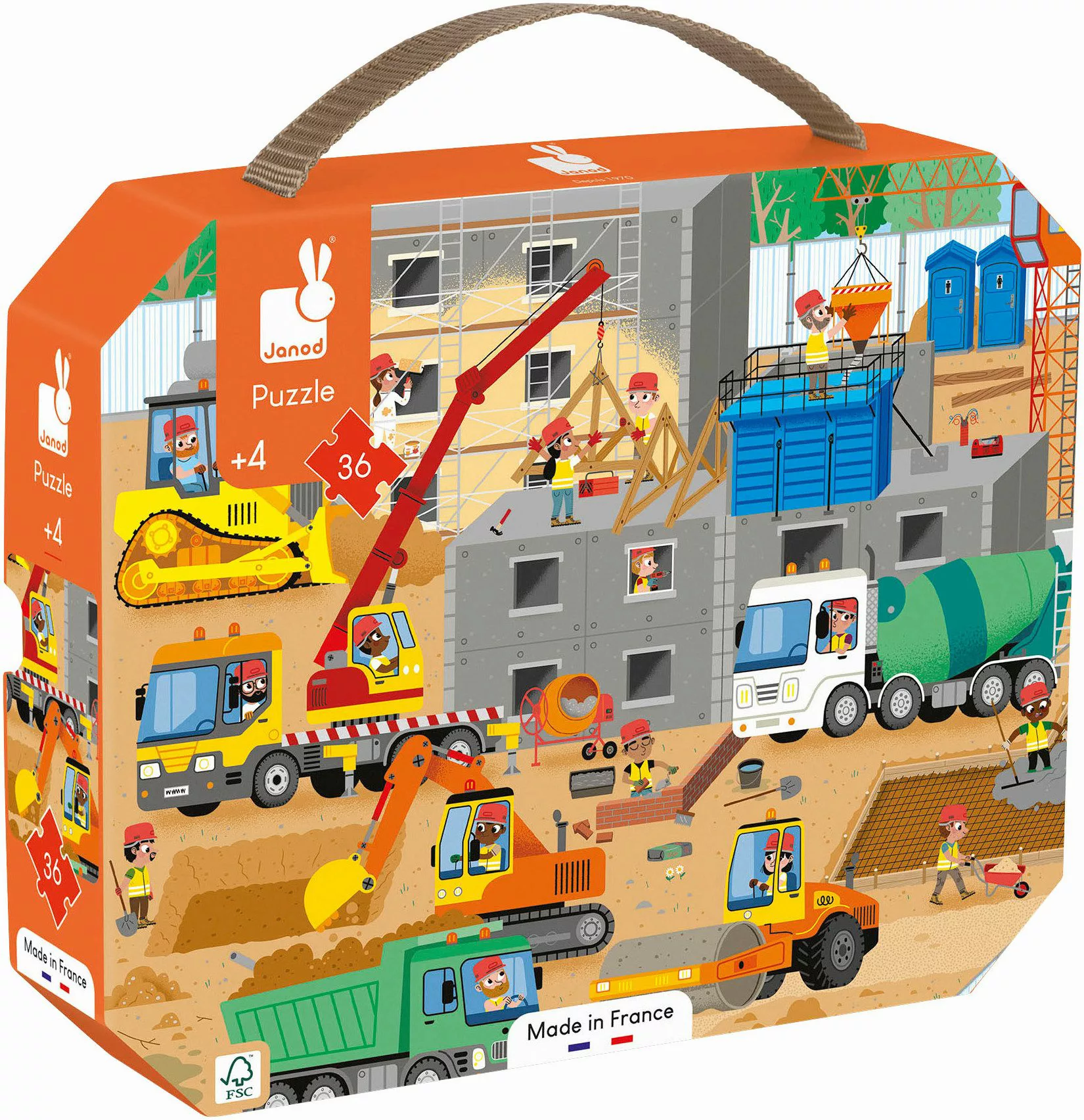 Janod Puzzle Baustelle, 36 Puzzleteile, FSC®- günstig online kaufen