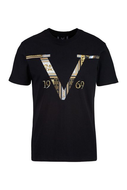 19V69 ITALIA T-Shirt - Baroque R-Neck T-Shirt mit großem Logo günstig online kaufen