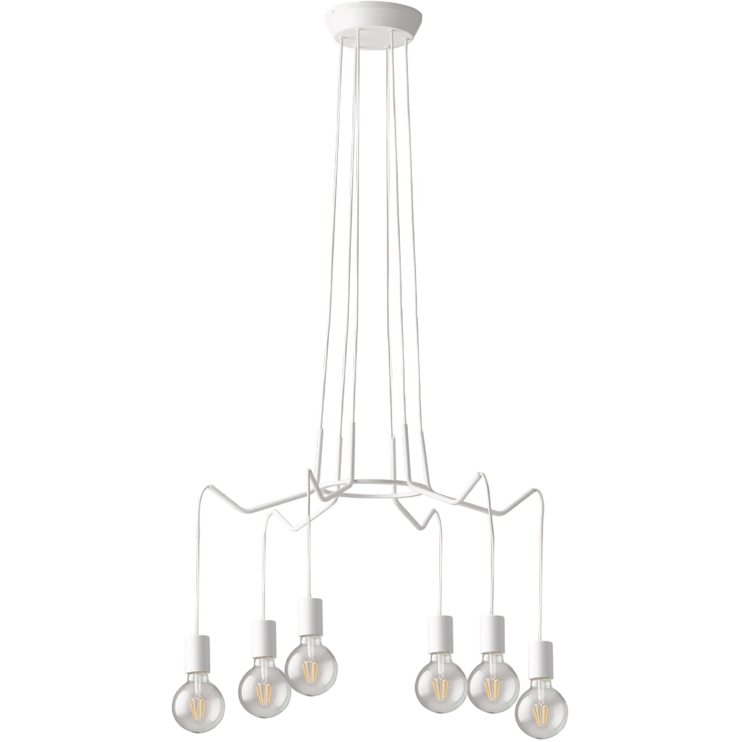 Luce Design Kronleuchter Habitat 6-flammig Weiß Ø 66 cm günstig online kaufen