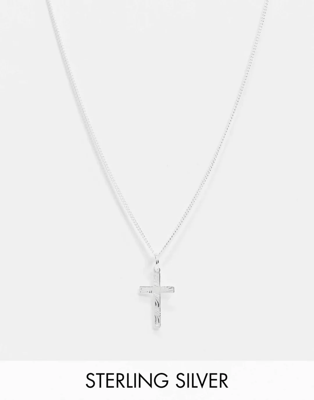 ASOS DESIGN – Halskette aus Sterlingsilber mit Kreuzanhänger günstig online kaufen