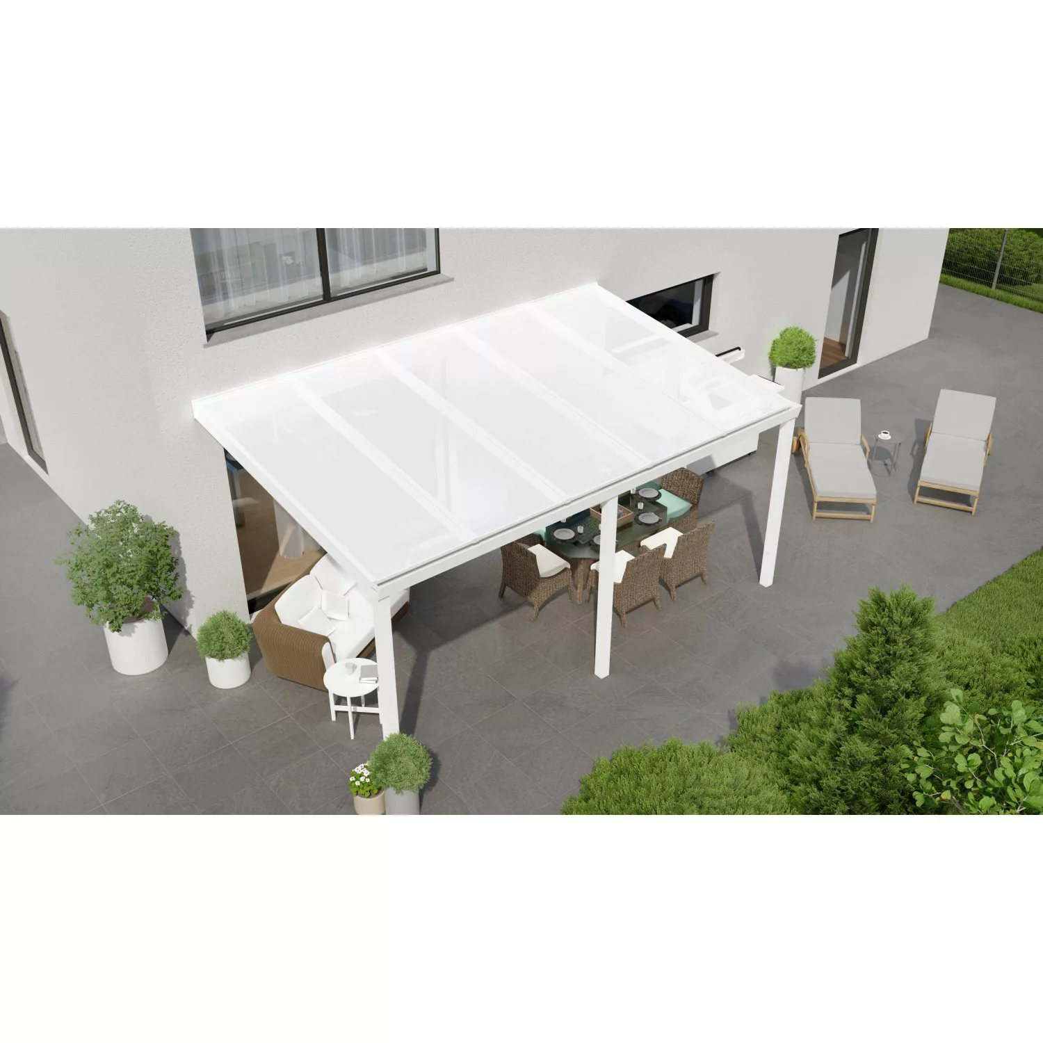 Terrassenüberdachung Professional 500 cm x 300 cm Weiß PC Opal günstig online kaufen