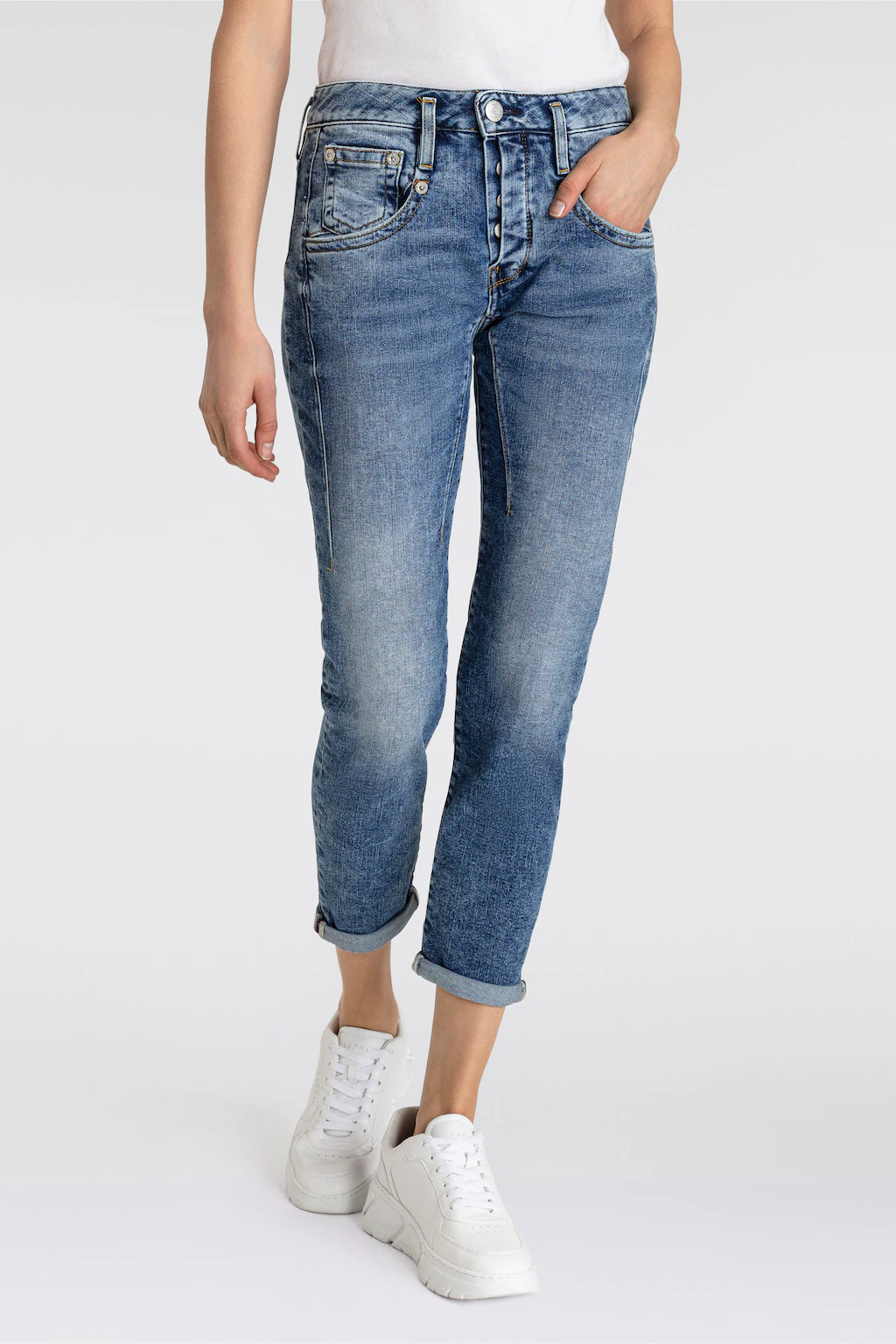 Herrlicher 7/8-Jeans "Shyra Cropped Denim", mit umgeschlagenem Saum günstig online kaufen