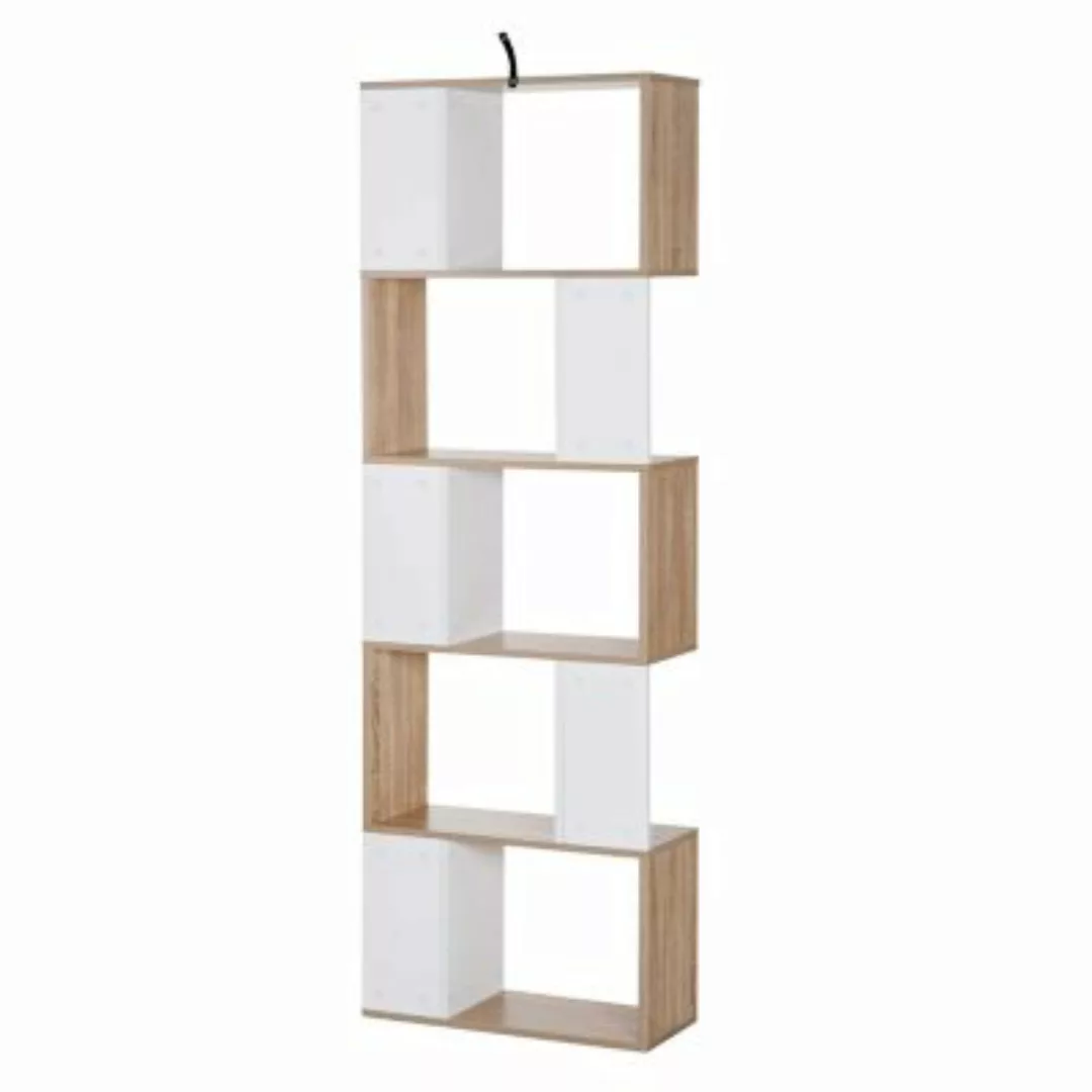HOMCOM Bücherregal mit 5 Etagen weiß Gr. 60 x 180 günstig online kaufen