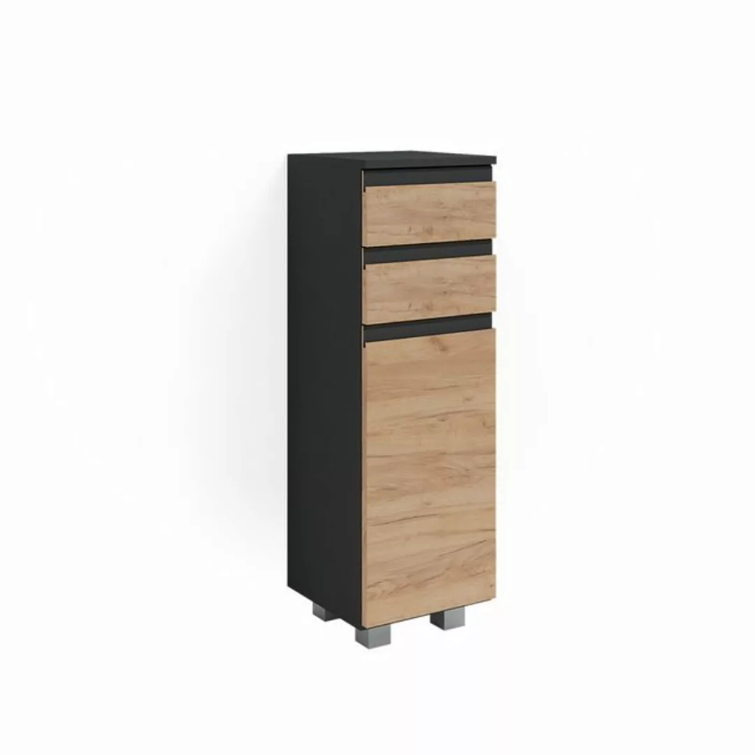 Vicco Midischrank J-Shape, Anthrazit/Eiche, 30 x 95 cm günstig online kaufen