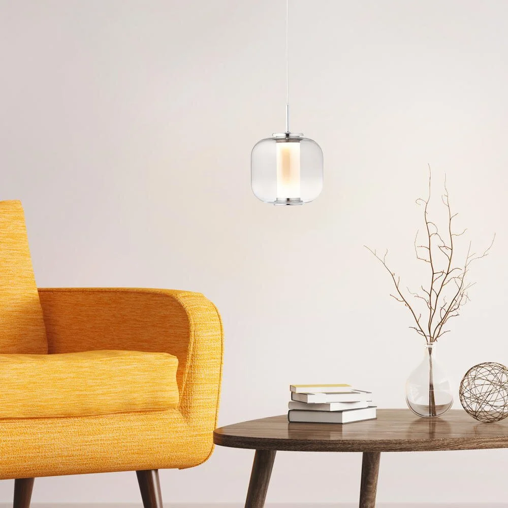 LED Pendelleuchte Rafa in Chrom und Rauchglas 7W 440lm günstig online kaufen