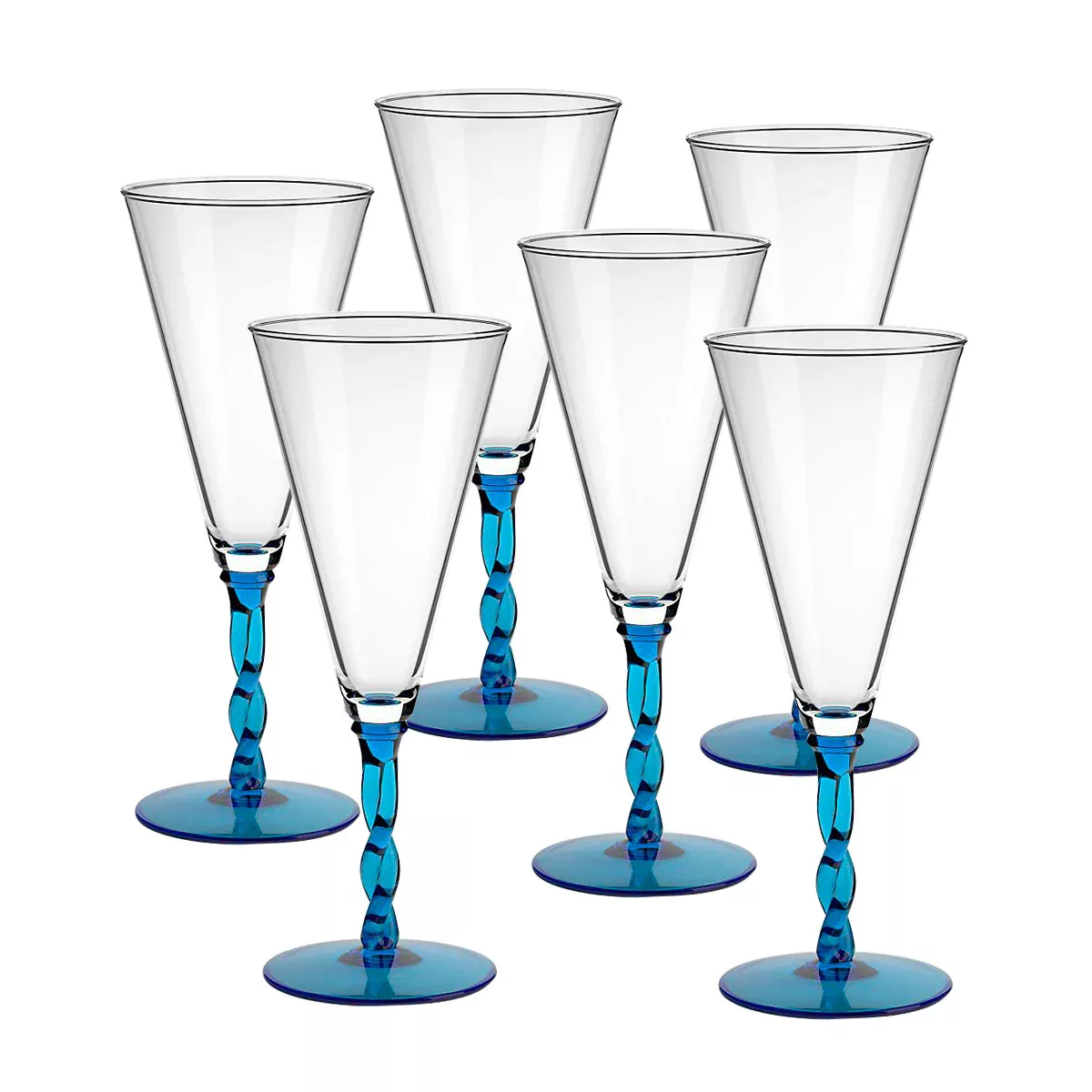 Eiscremeglas 6er-Set Toscana Amore Vero 30cm hellblau günstig online kaufen