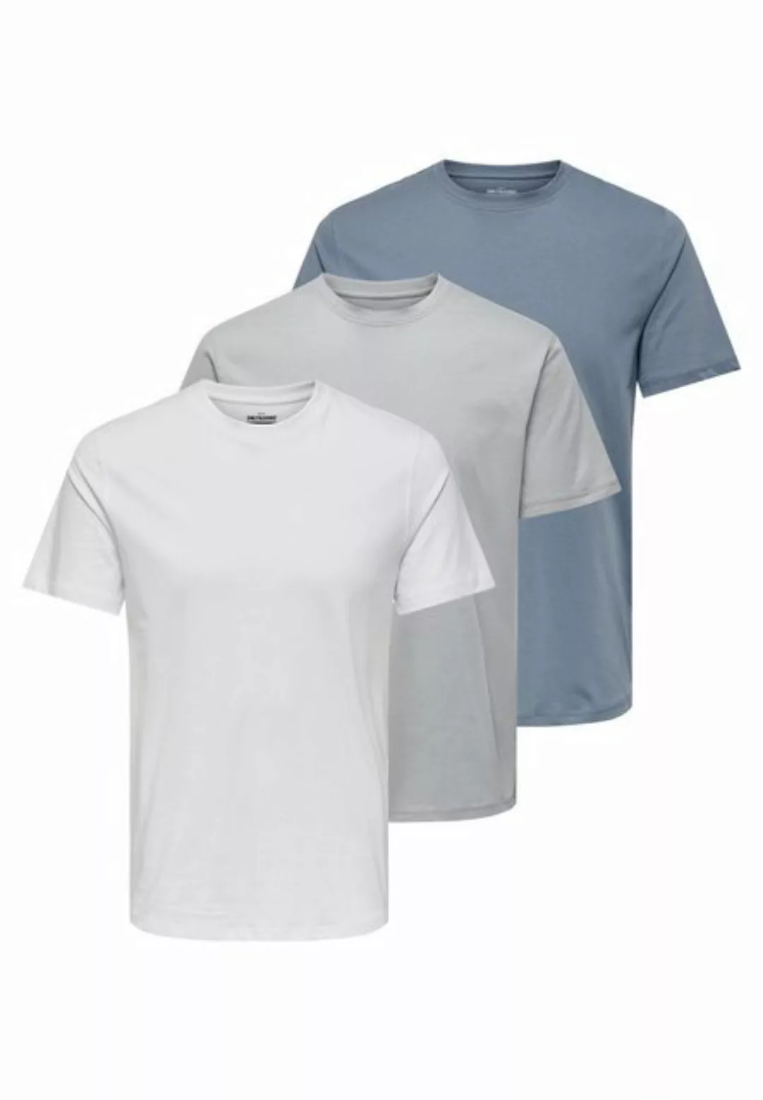 ONLY & SONS T-Shirt 3er Pack MAX (Spar-Set, 3-tlg) T-Shirt - Baumwolle - At günstig online kaufen