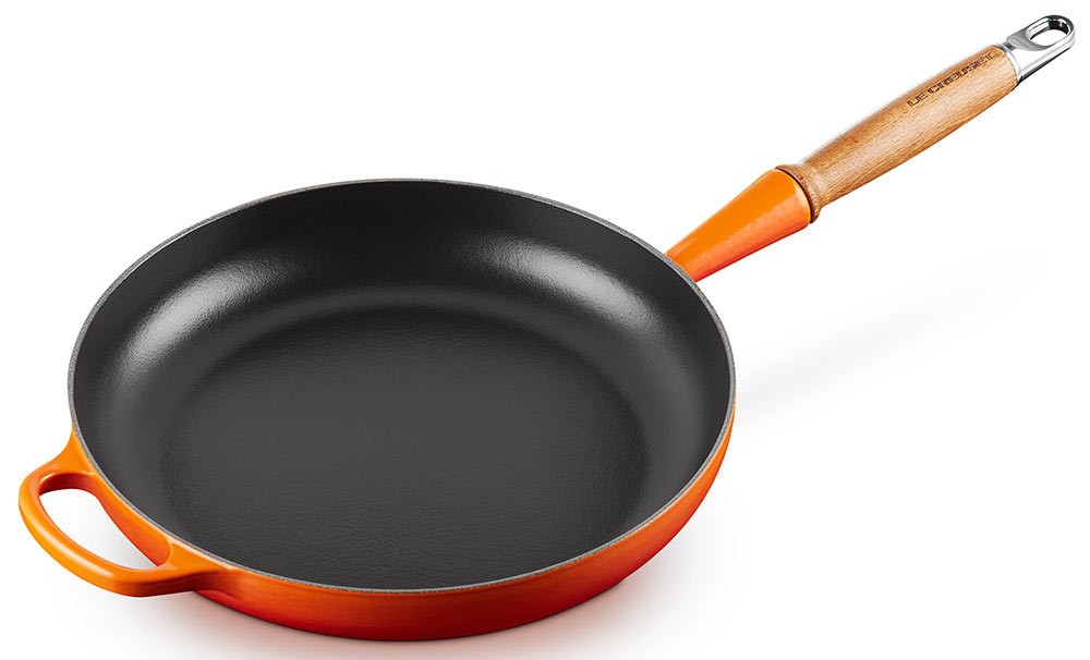 Le Creuset Bratpfanne mit Holzgriff Signature Gusseisen Ofenrot 24 cm günstig online kaufen