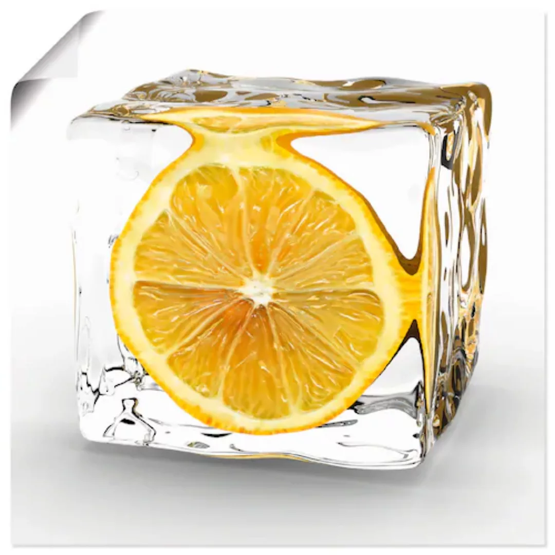 Artland Wandbild "Zitrone im Eiswürfel", Lebensmittel, (1 St.) günstig online kaufen