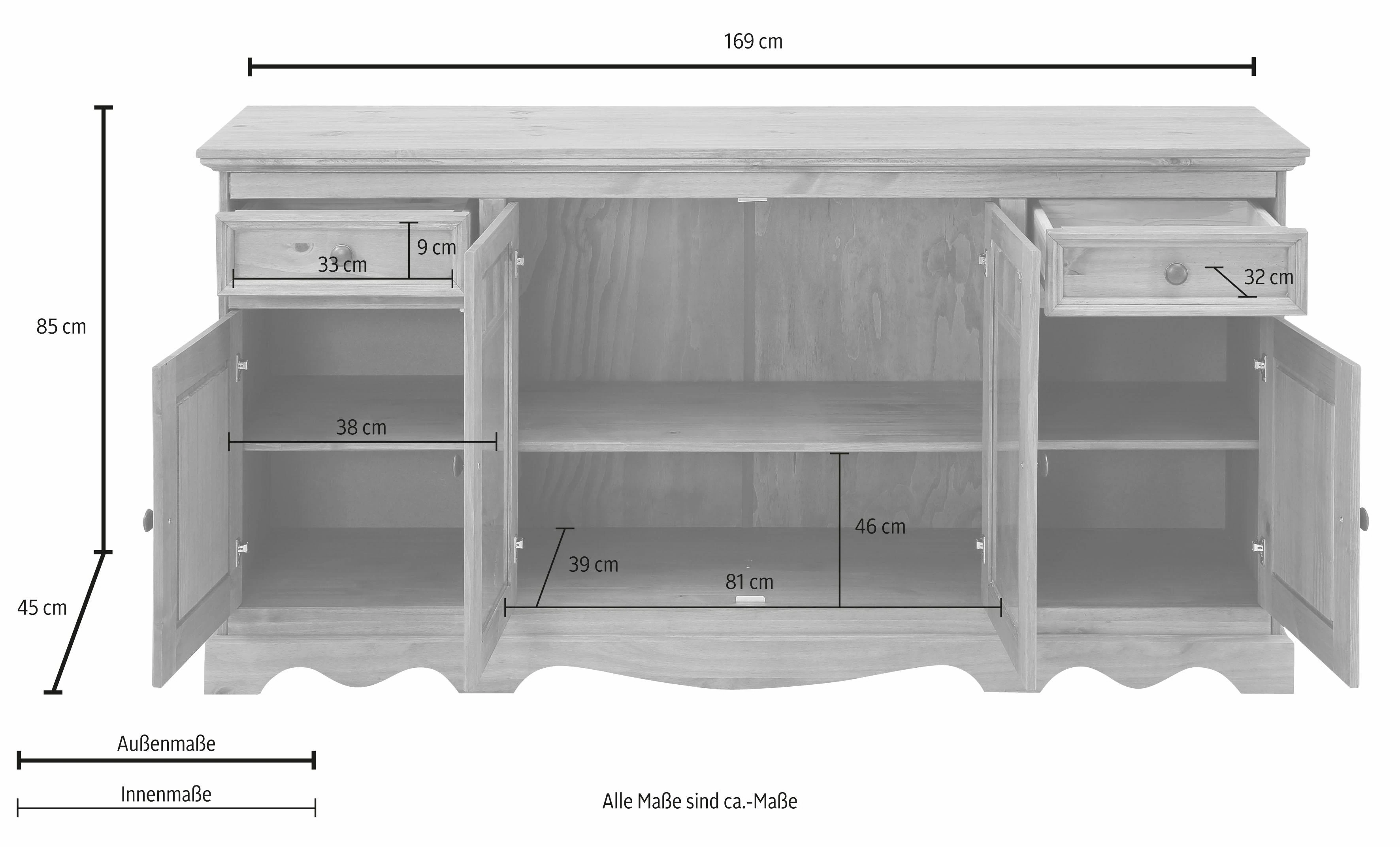 Home affaire Sideboard "Melissa", Kommode, Breite 169 cm günstig online kaufen