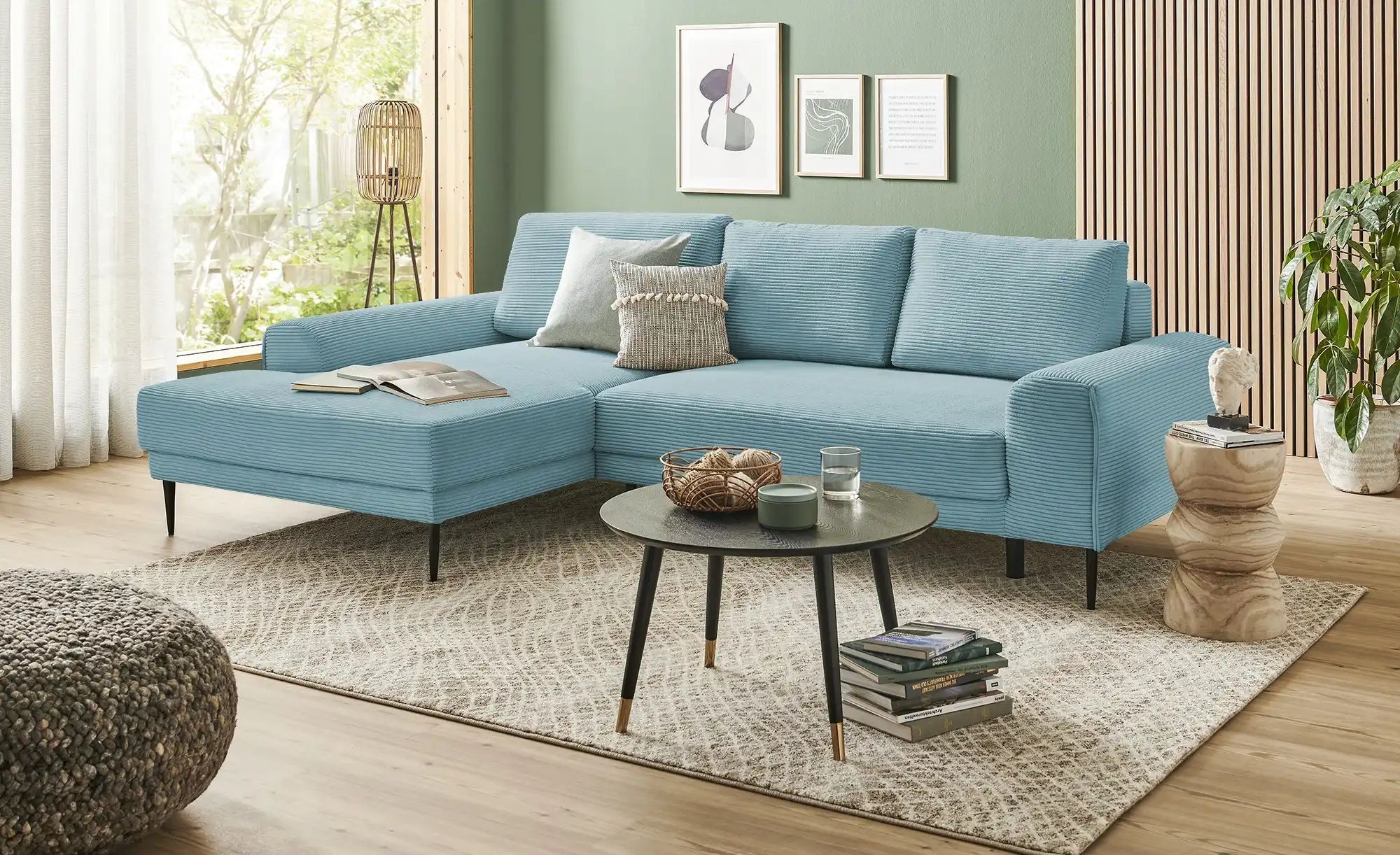 switch Ecksofa aus Cord Capitol ¦ türkis/petrol ¦ Maße (cm): B: 276 H: 89 T günstig online kaufen