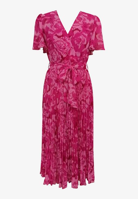 GINI LONDON Midikleid Gini Pink Floral Rosa geblümte Engelsärmel plissierte günstig online kaufen