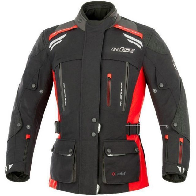 Büse Motorradjacke Büse Highland Textiljacke schwarz / rot Damen 36 günstig online kaufen