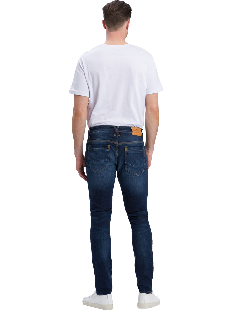 Cross Jeans Herren Jeans Jimi - Slim Tapered Fit - Blau - Dark Blue günstig online kaufen