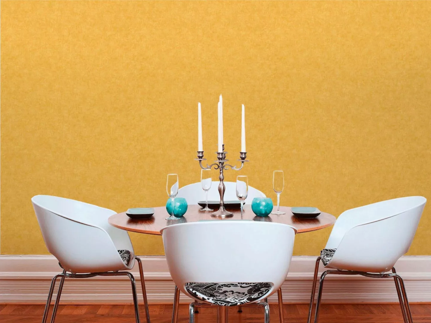Bricoflor Senf Gelbe Vliestapete Uni Tapete in Textiloptik für Wohnzimmer u günstig online kaufen