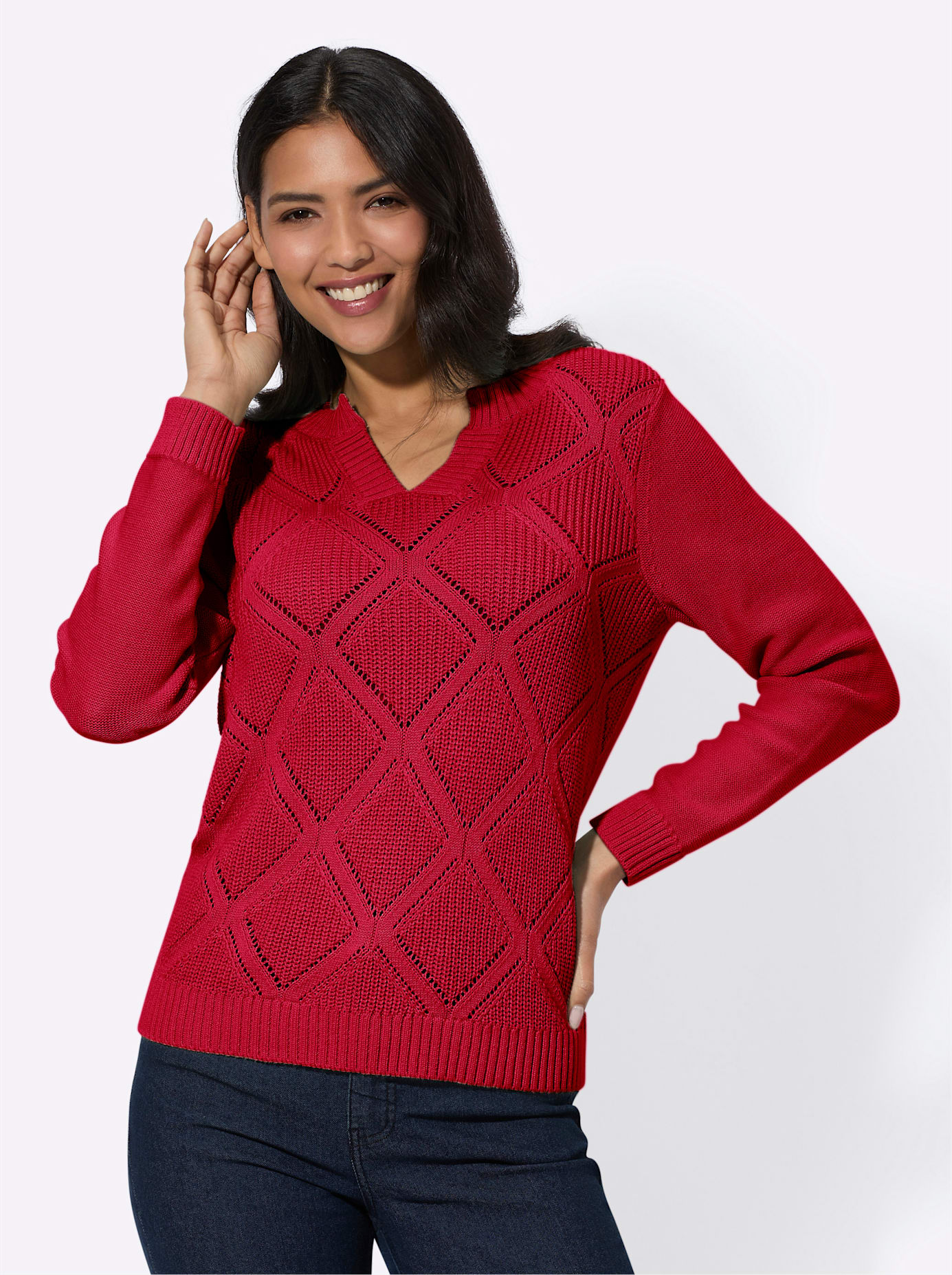 Classic Basics Ajourpullover "Langarm-Pullover" günstig online kaufen