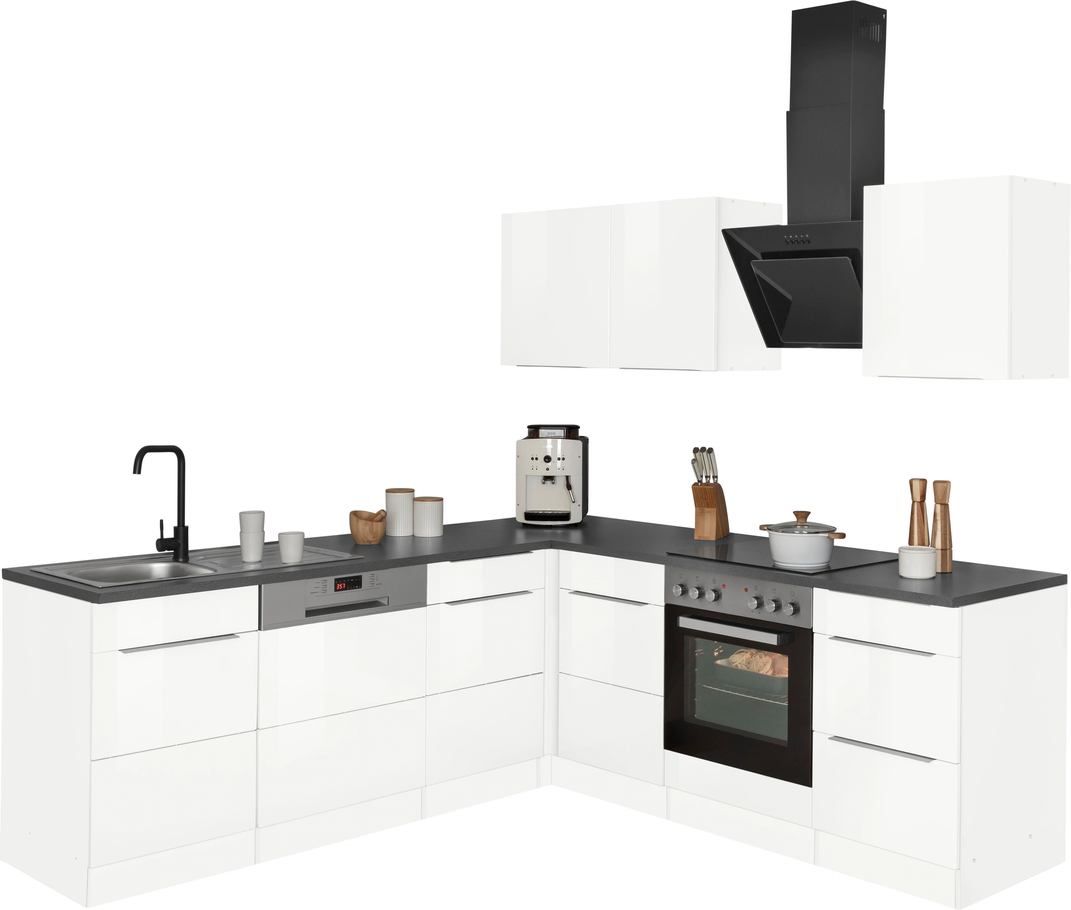 Kochstation Winkelküche "KS-Brindisi", ohne Geräte, Stellbreite 220/220 cm günstig online kaufen