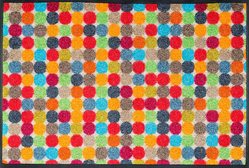 wash+dry by Kleen-Tex Fußmatte »Mikado Dots«, rechteckig, Schmutzfangmatte, günstig online kaufen