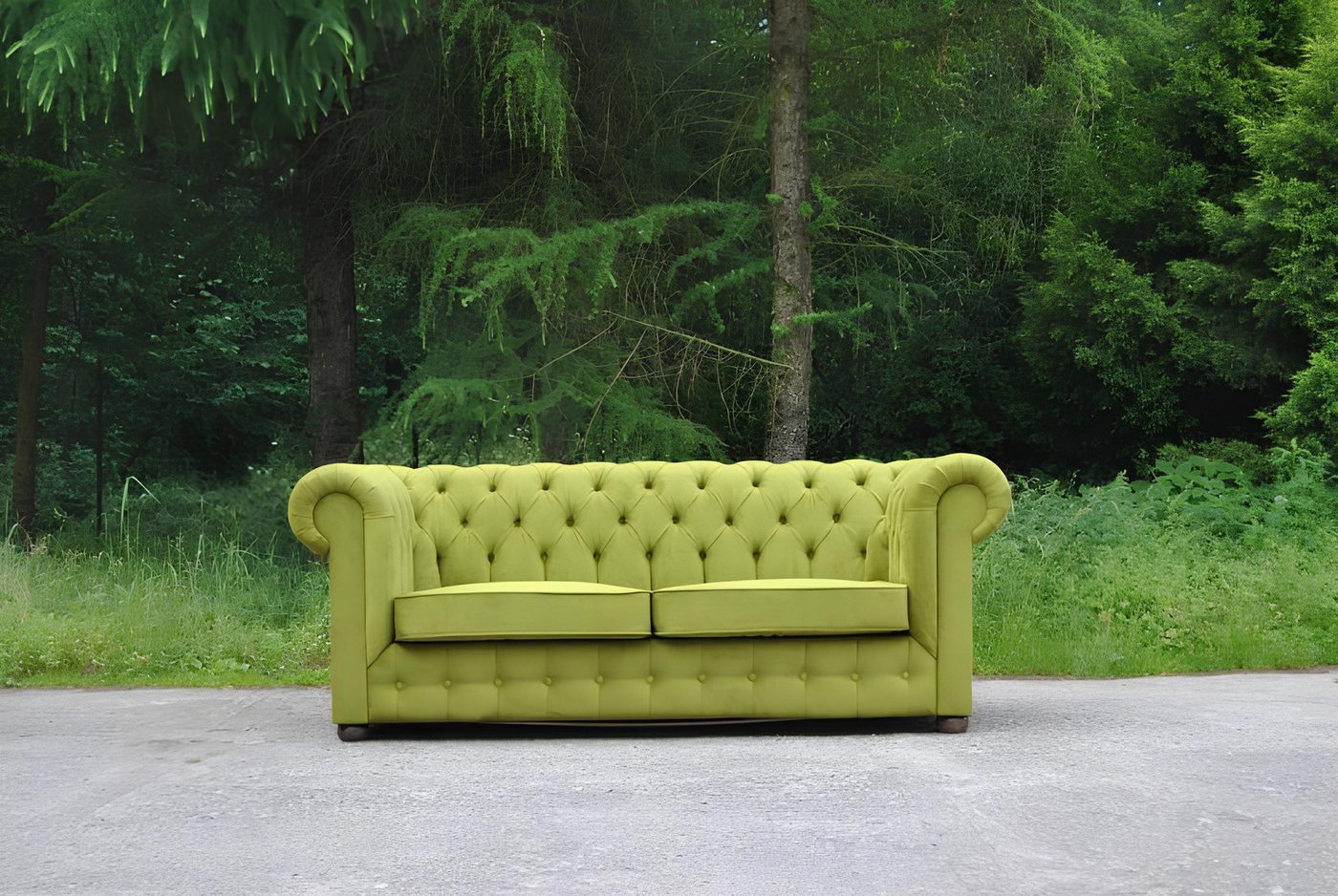 Xlmoebel Sofa Neue zweisitzige Polstercouch Chesterfield aus samtigem Texti günstig online kaufen