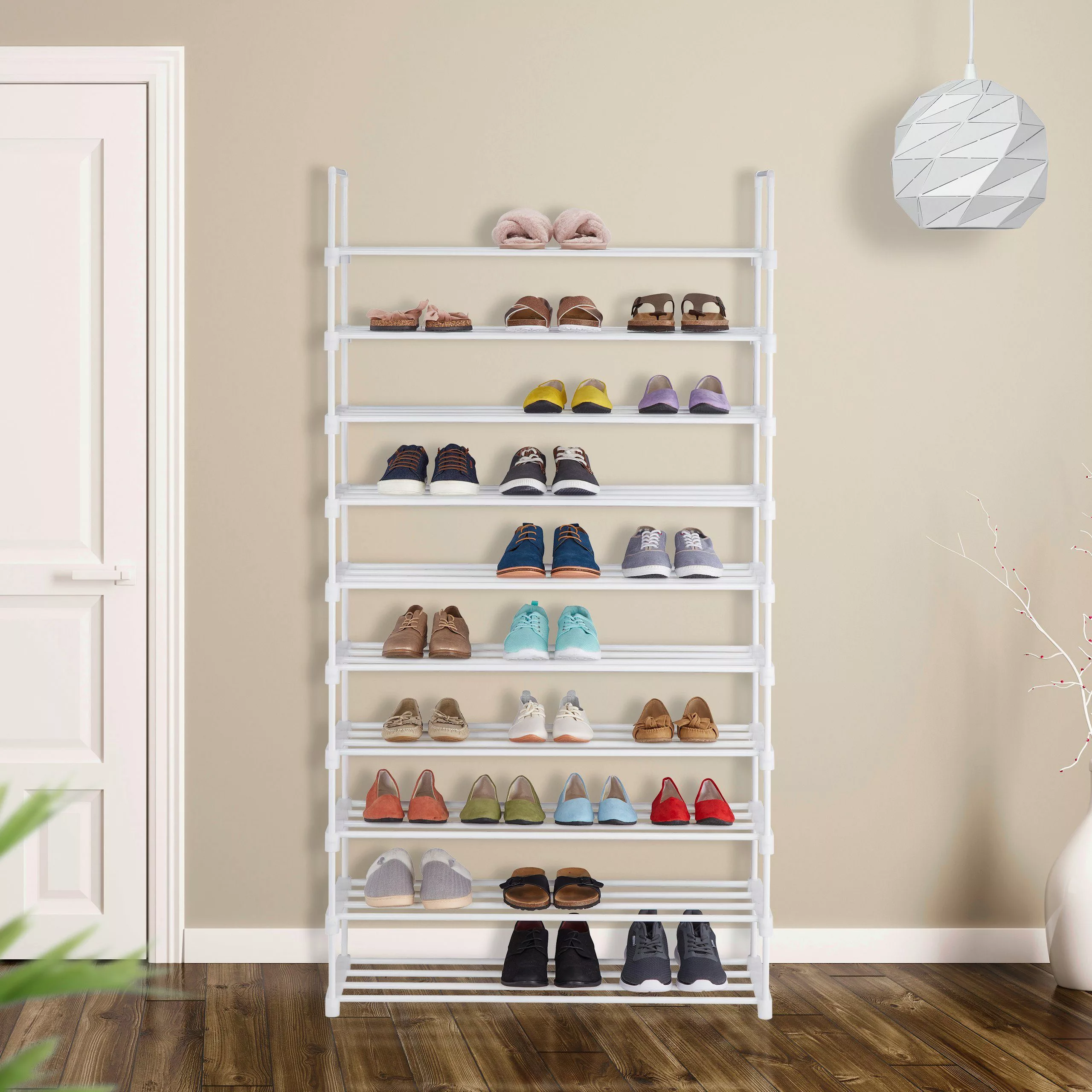 relaxdays Schuhregal XXL Schuhregal erweiterbar, Weiß günstig online kaufen
