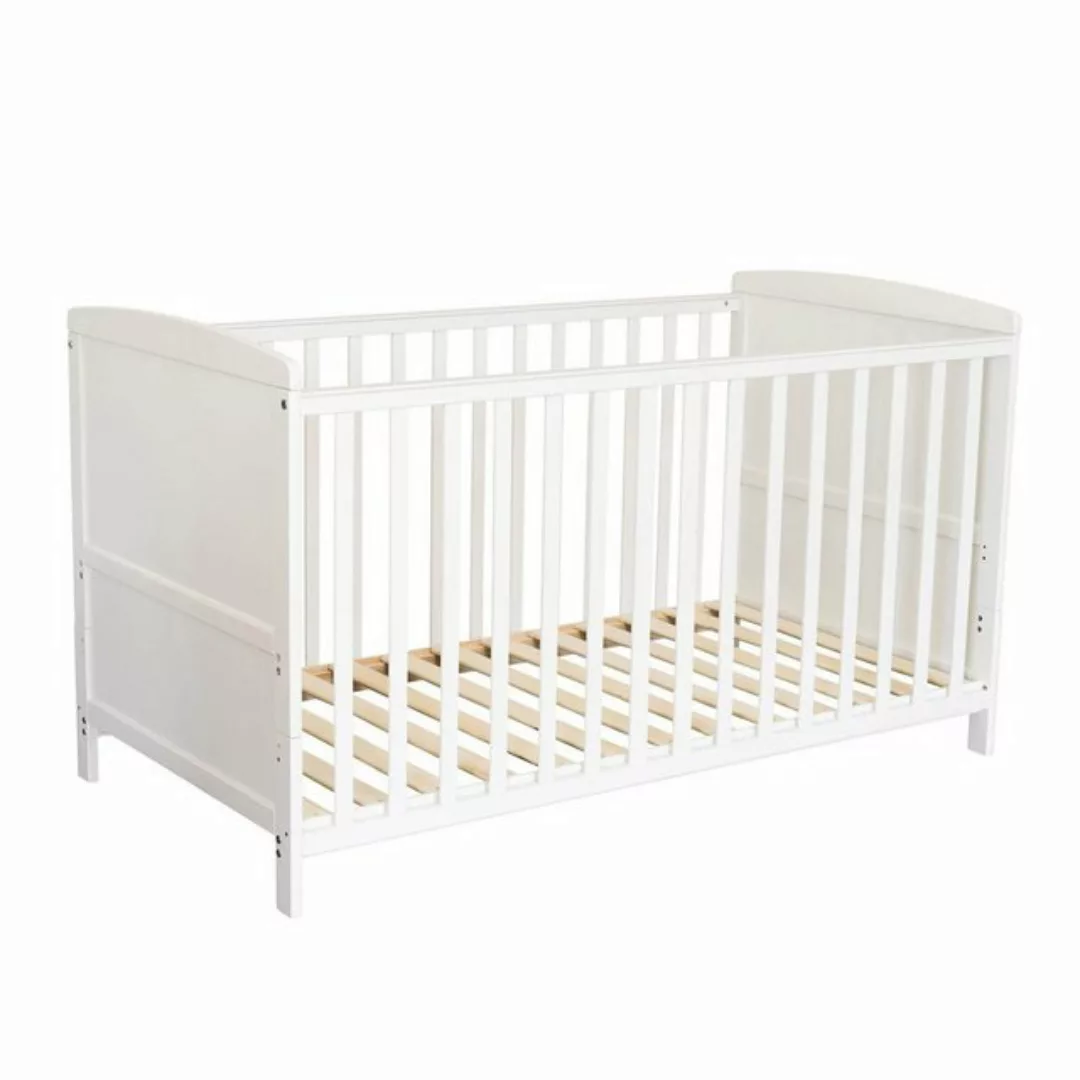 Puckdaddy GmbH Babybett Babybett Mika 140x70cm in Weiß höhenverstellbar mit günstig online kaufen