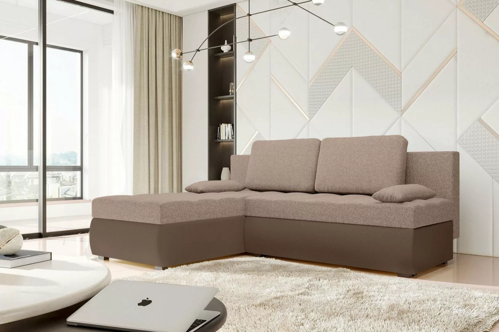 Stylefy Ecksofa Melanie, L-Form, Eckcouch, Sofa, Sitzkomfort, mit Bettfunkt günstig online kaufen