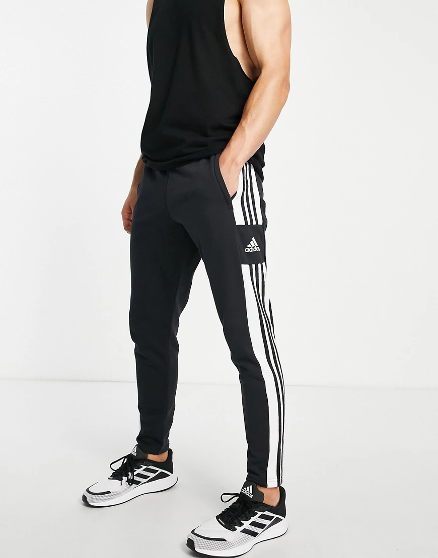 adidas Football – Squad Training – Jogginghose in Schwarz mit den drei Stre günstig online kaufen